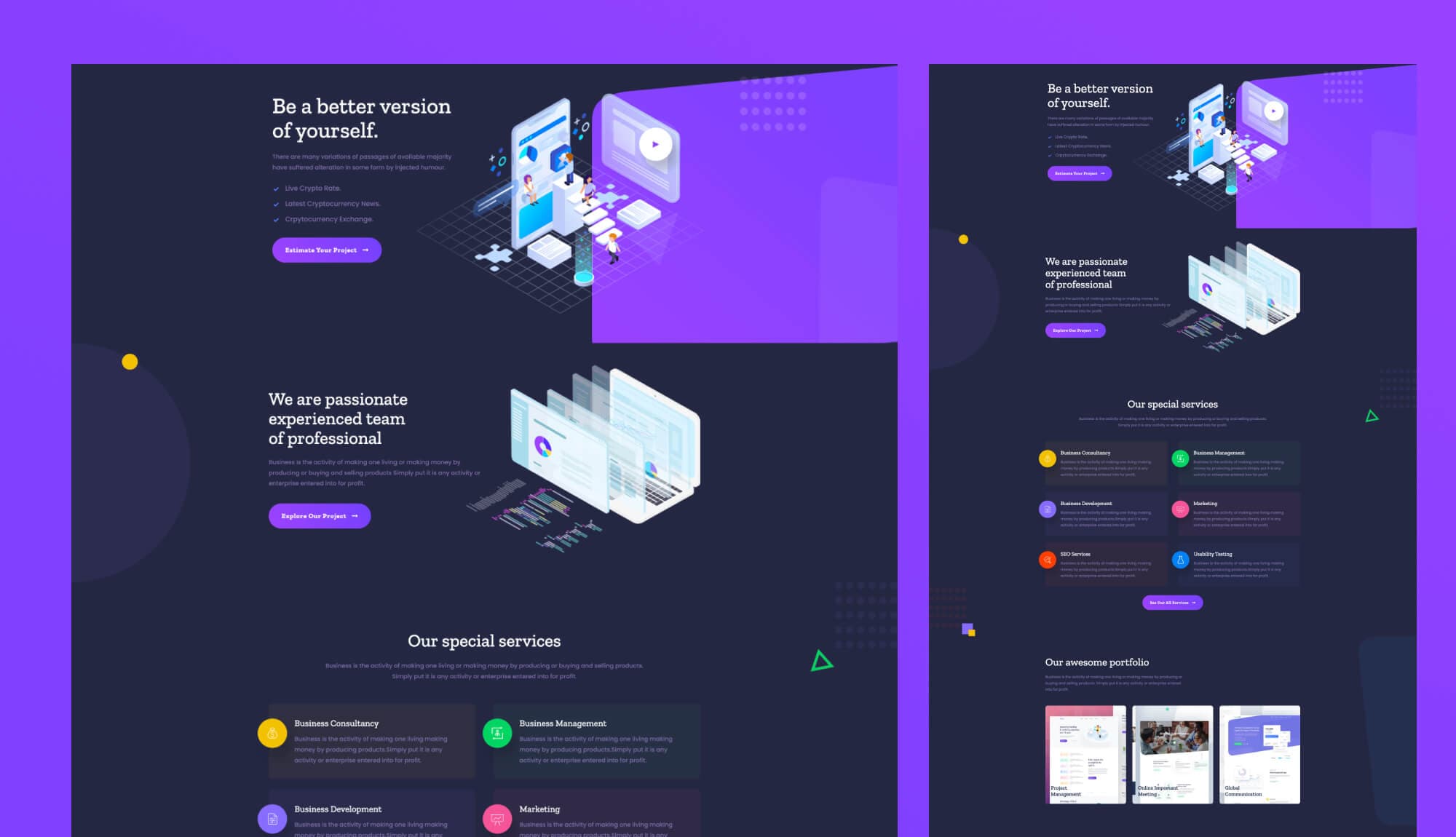 Unigency Home Page Dark For Gutenberg By Templately