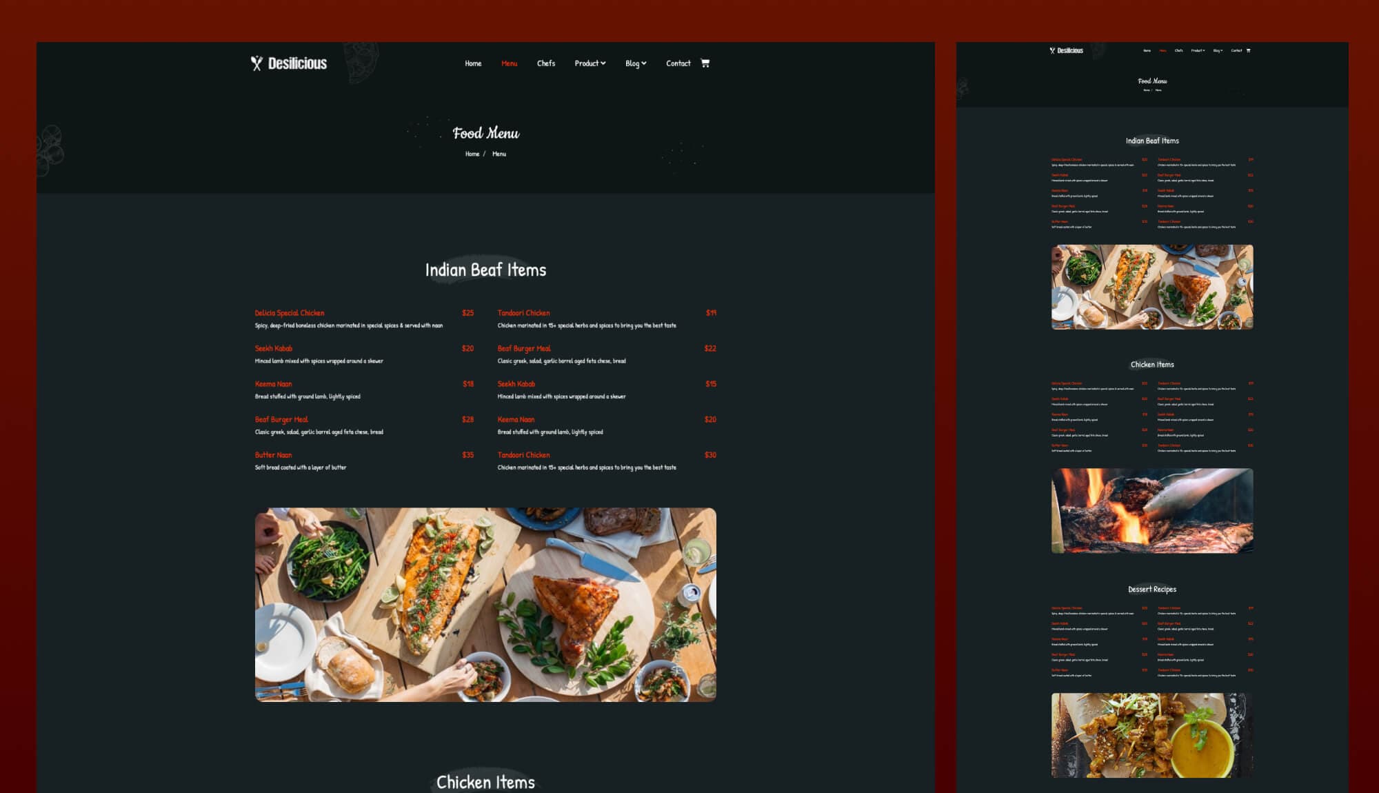 Desilicious Menu Page For Gutenberg Banner