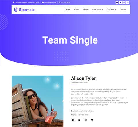 Bizzmate Agency Team Single Page thumbnail