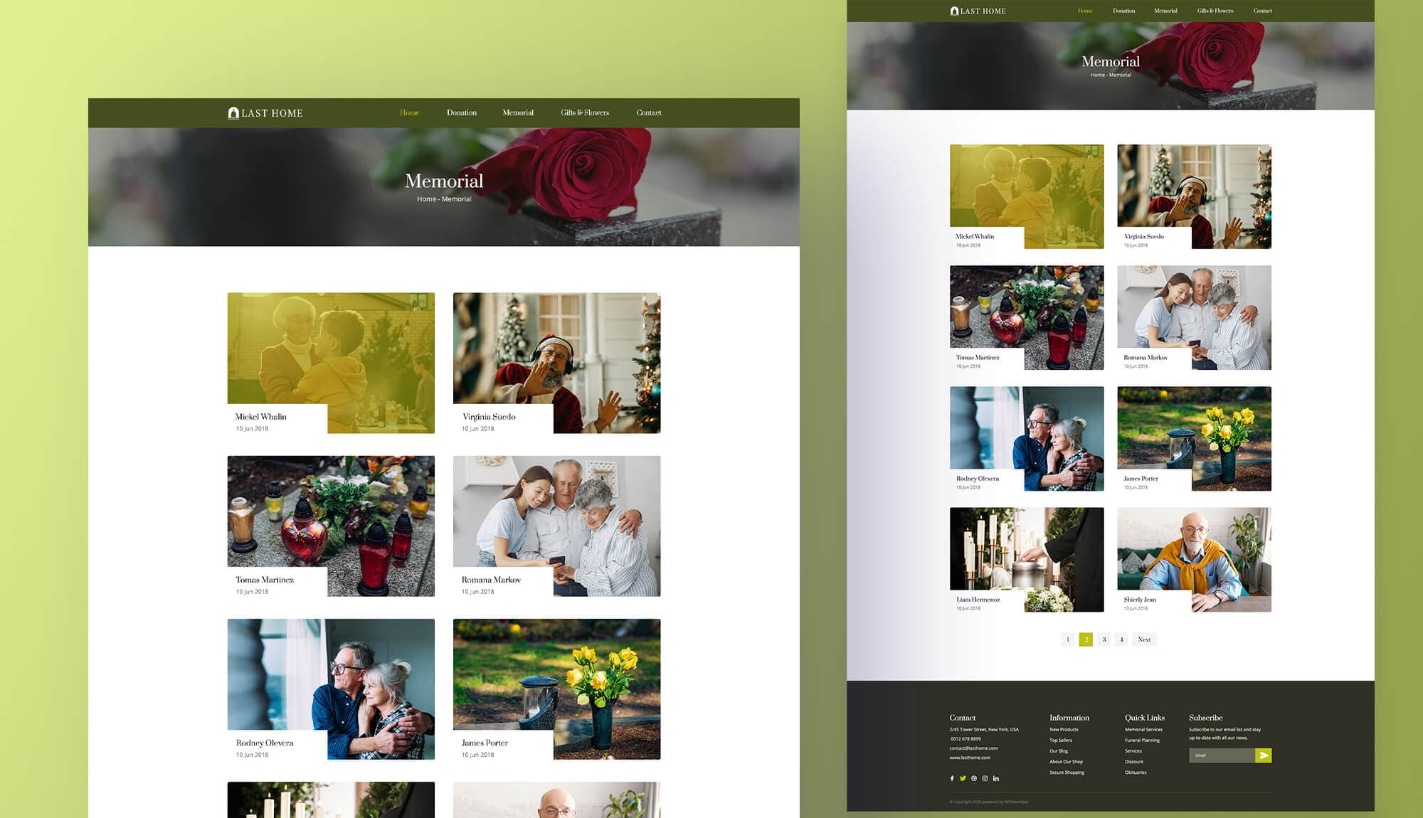 Last Home Memorial Page Banner
