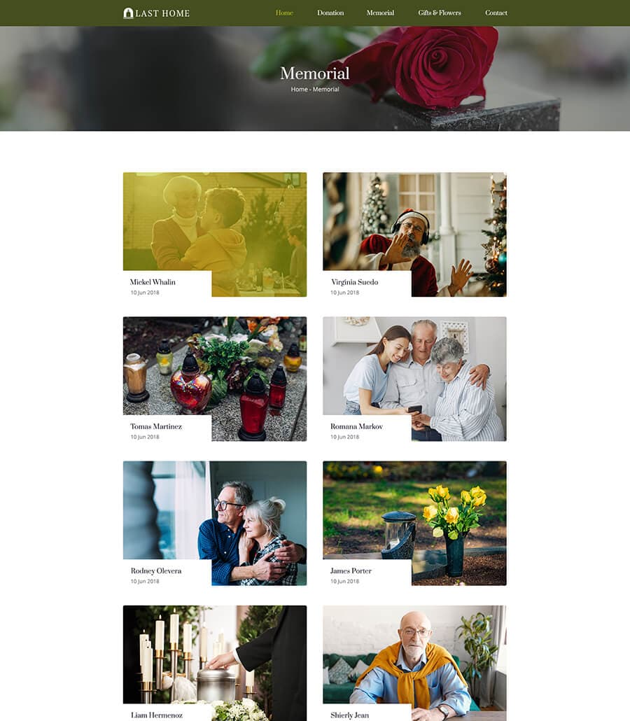 Last Home Memorial Page thumbnail