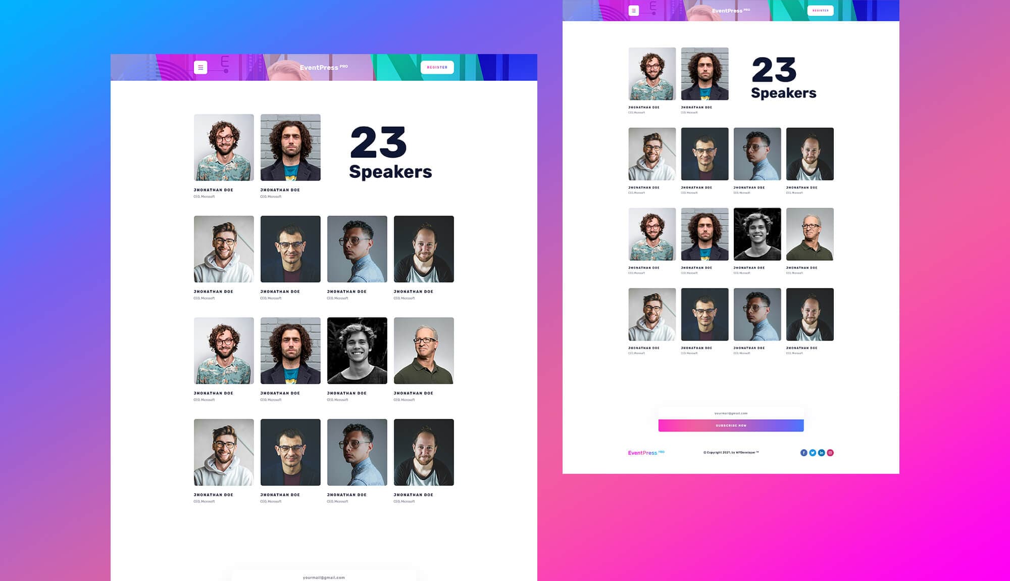 EventPress Pro Speakers Page Banner