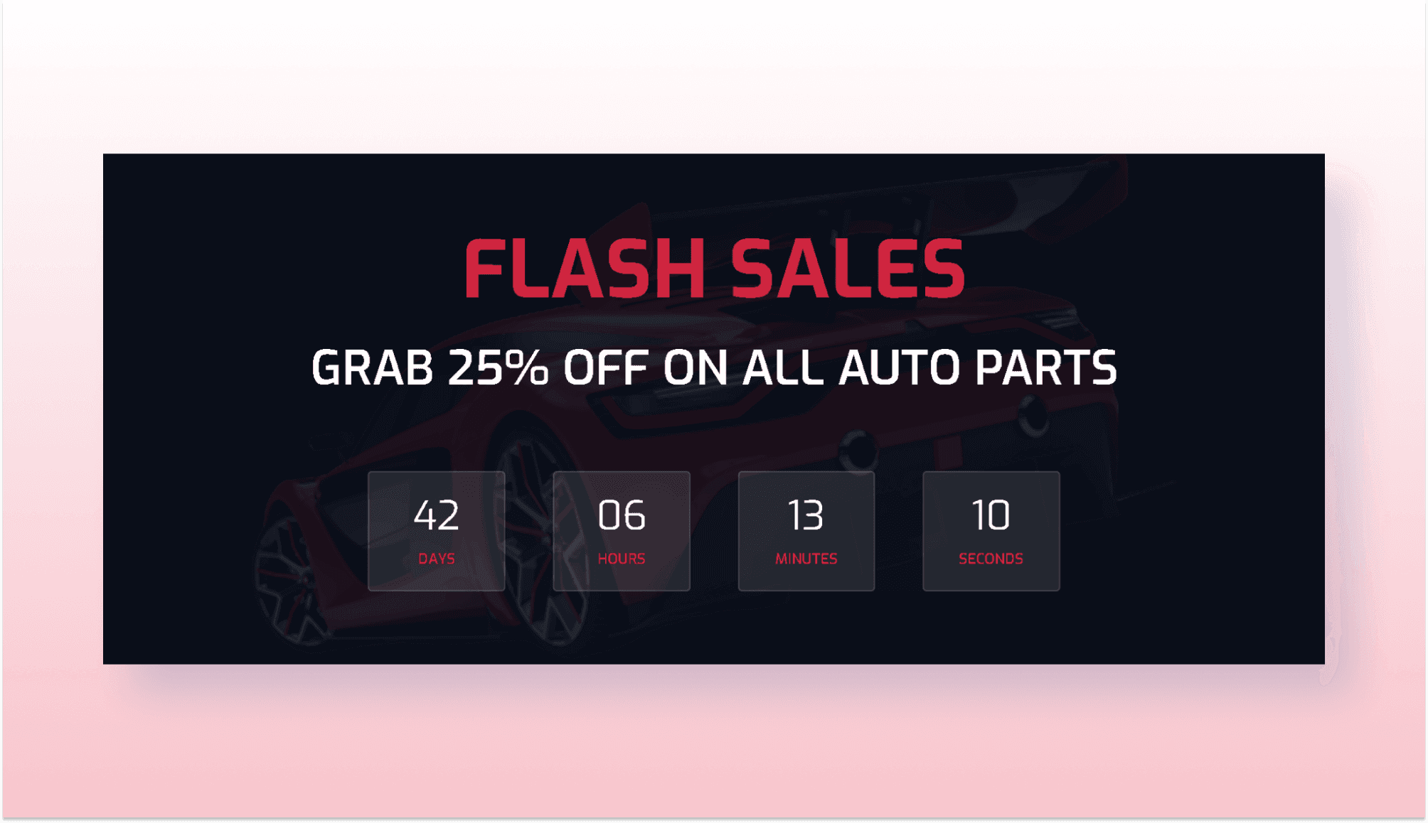 Speed Repair CountDown Section For Gutenberg Banner