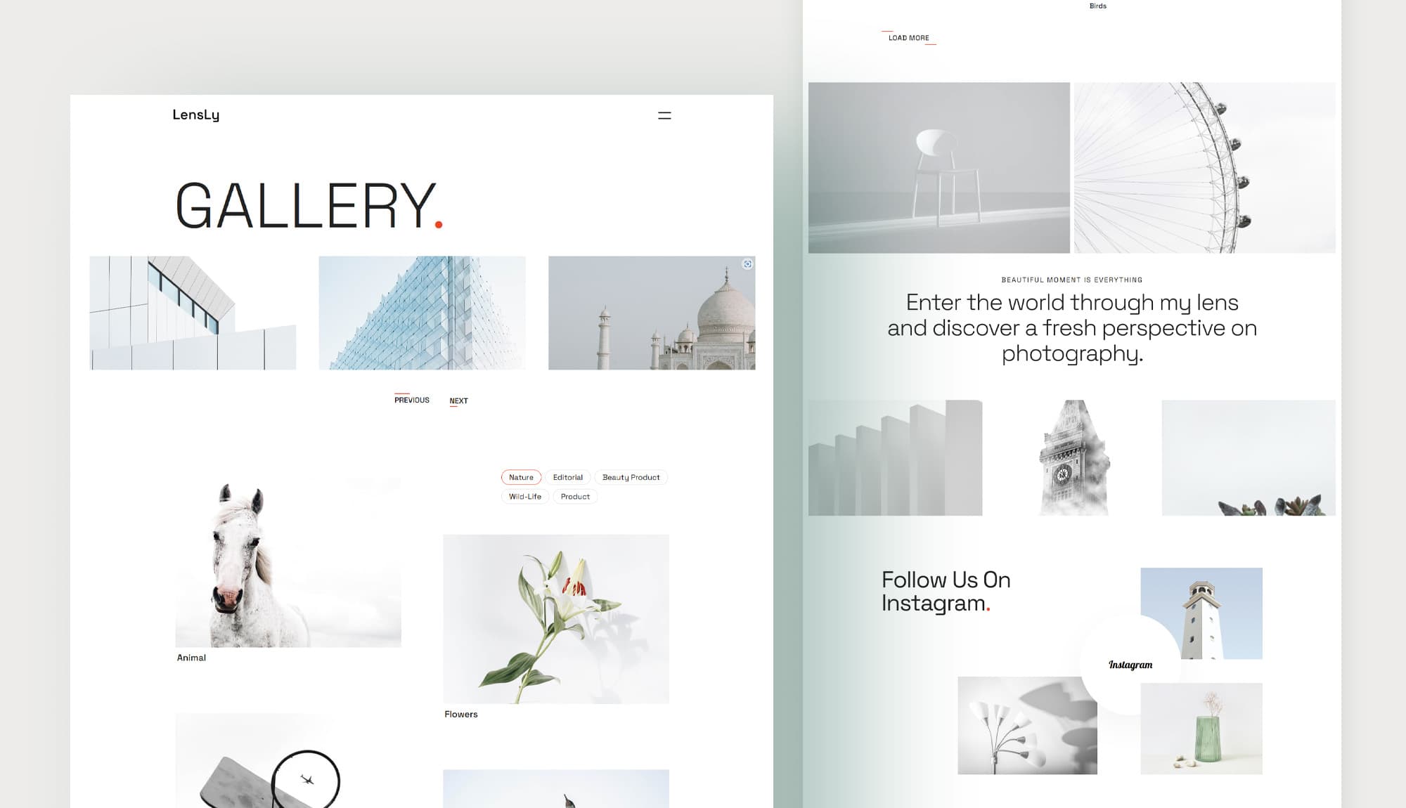 LensLy Gallery Page For Gutenberg Banner