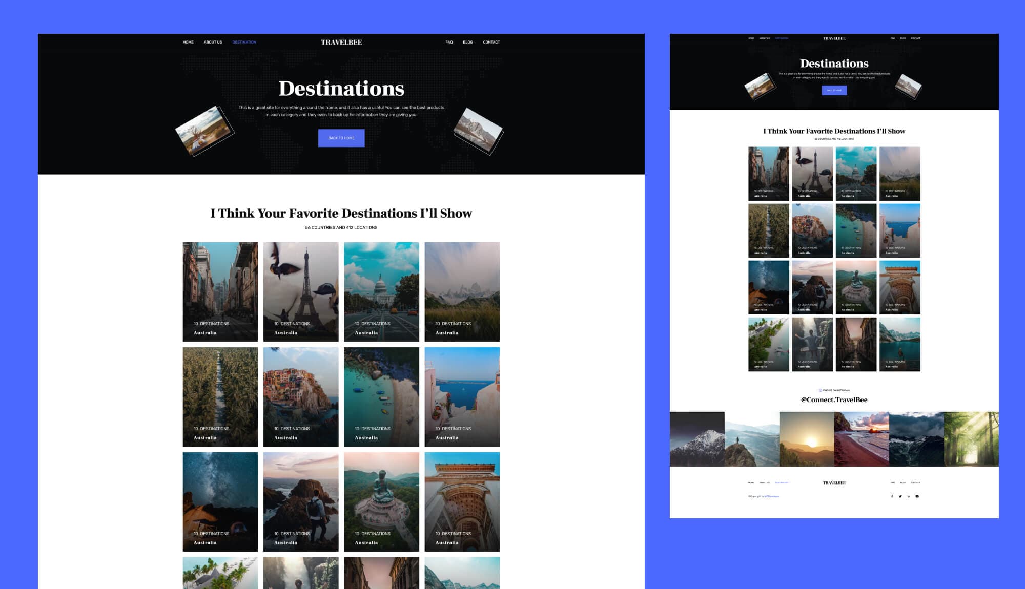TravelBee Destination Page For Gutenberg Banner