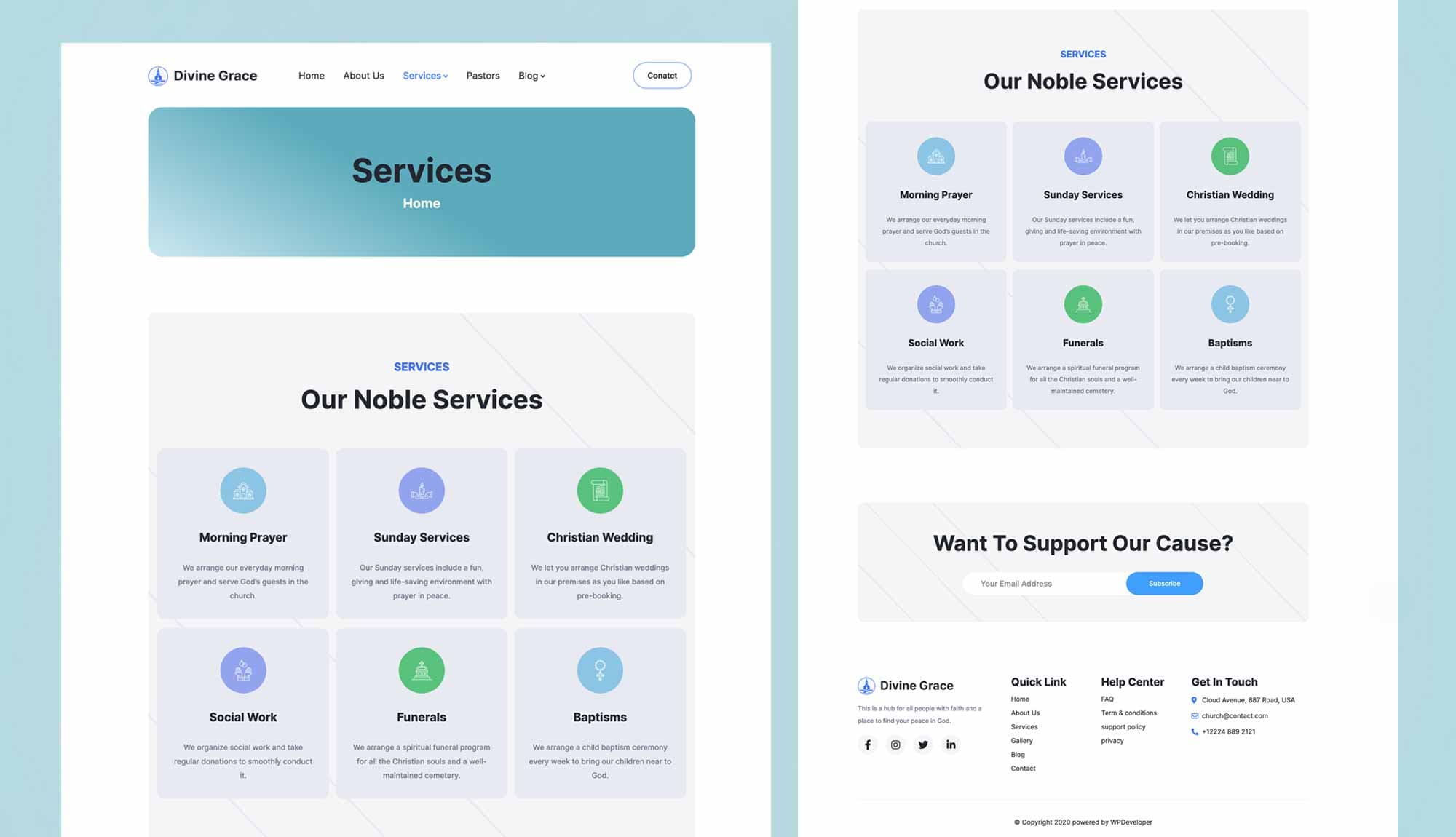 Divine Grace Services Page By Templately