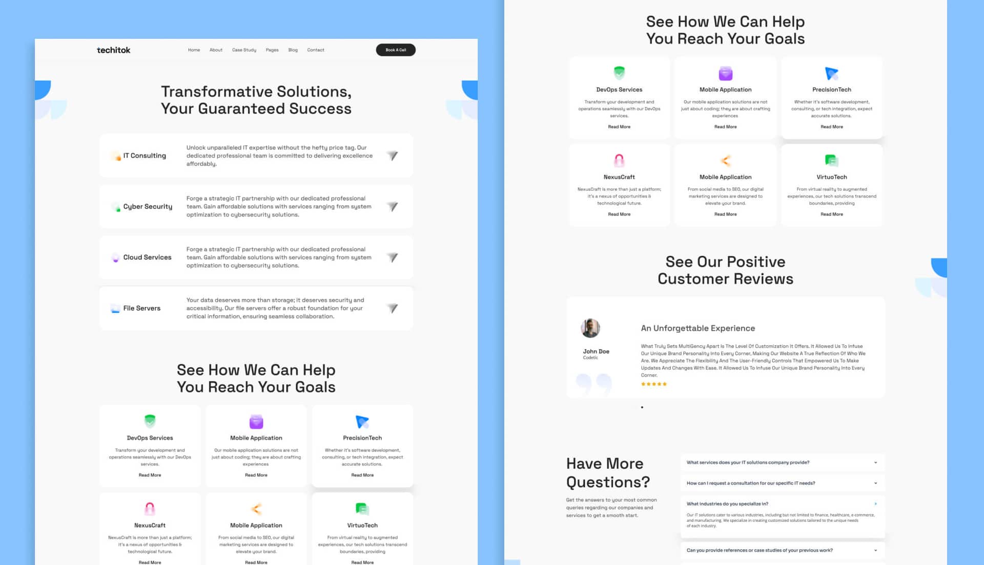 techitok Service Page By Templately