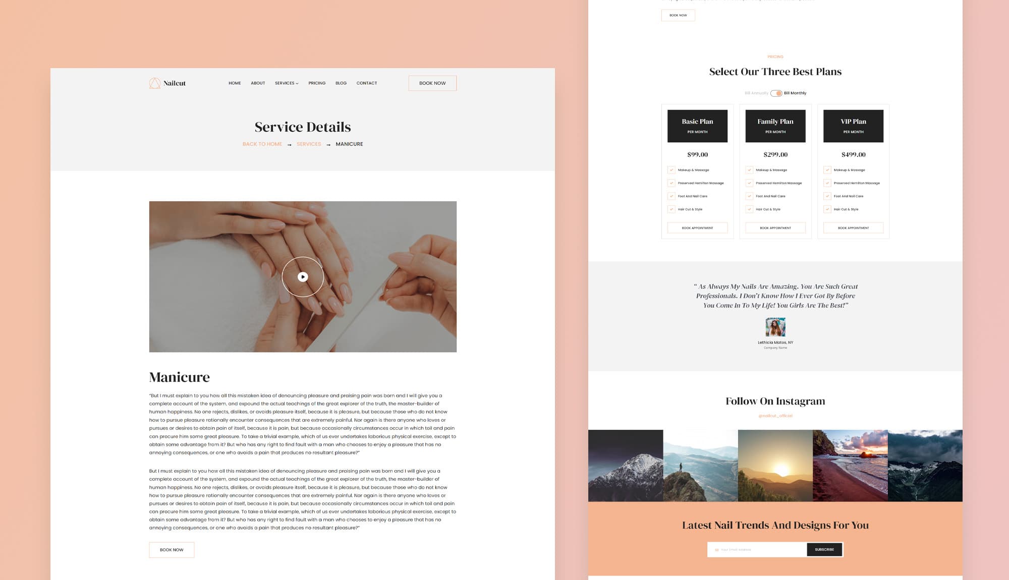 Nail Atelier Service Details Page For Gutenberg By Templately