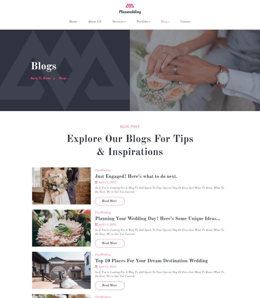 Planwedding Blog Page thumbnail
