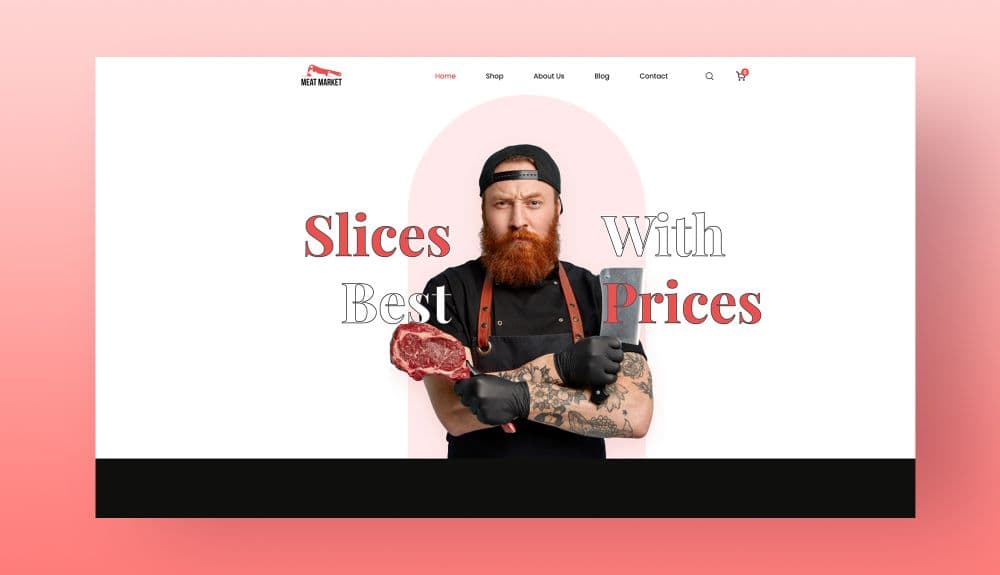 Meat Market Hero Section For Gutenberg By Templately