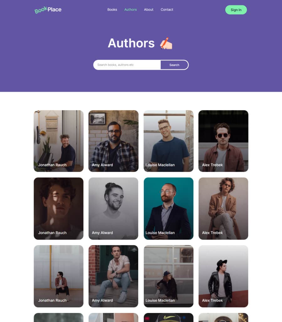 BookPlace Author Page thumbnail