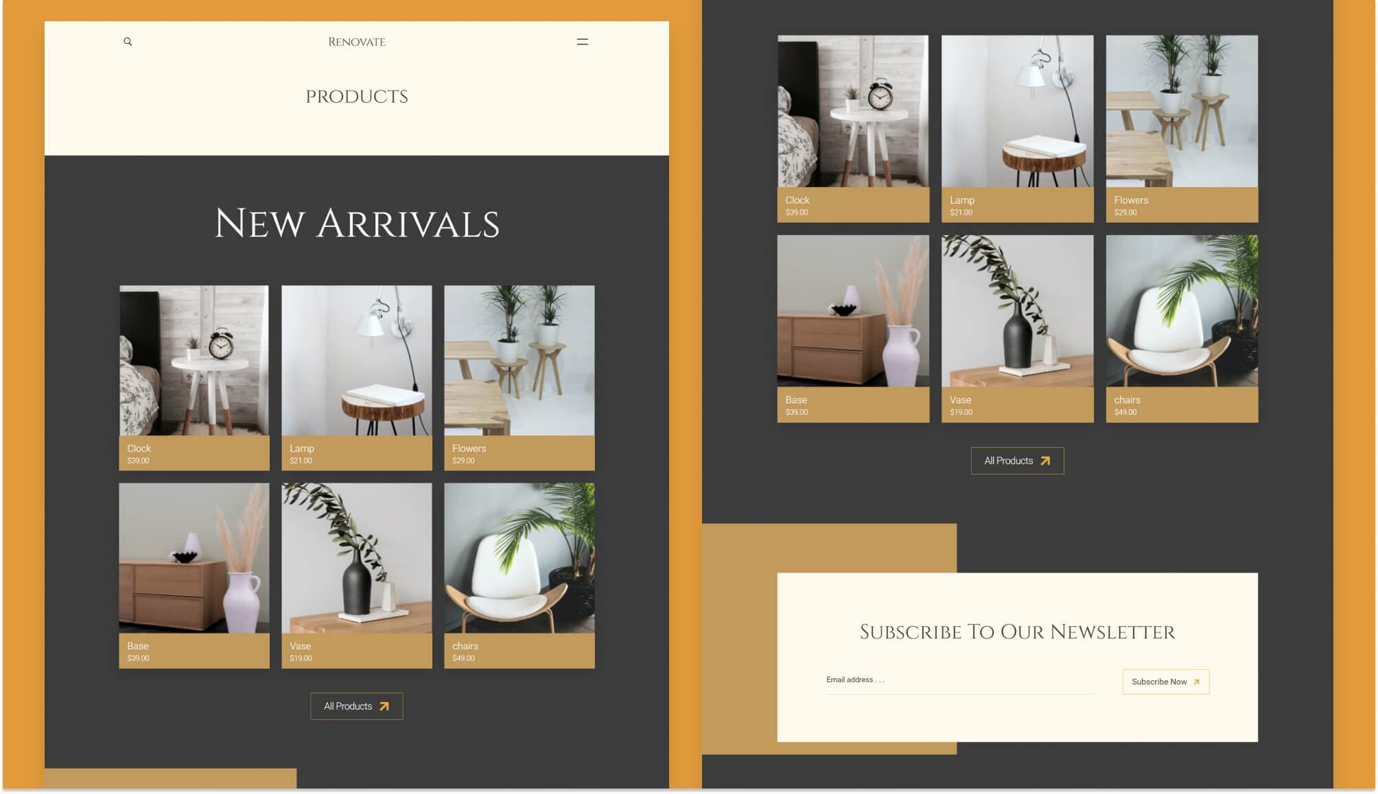 Renovate - Home Decor Products Page for Gutenberg By Templately
