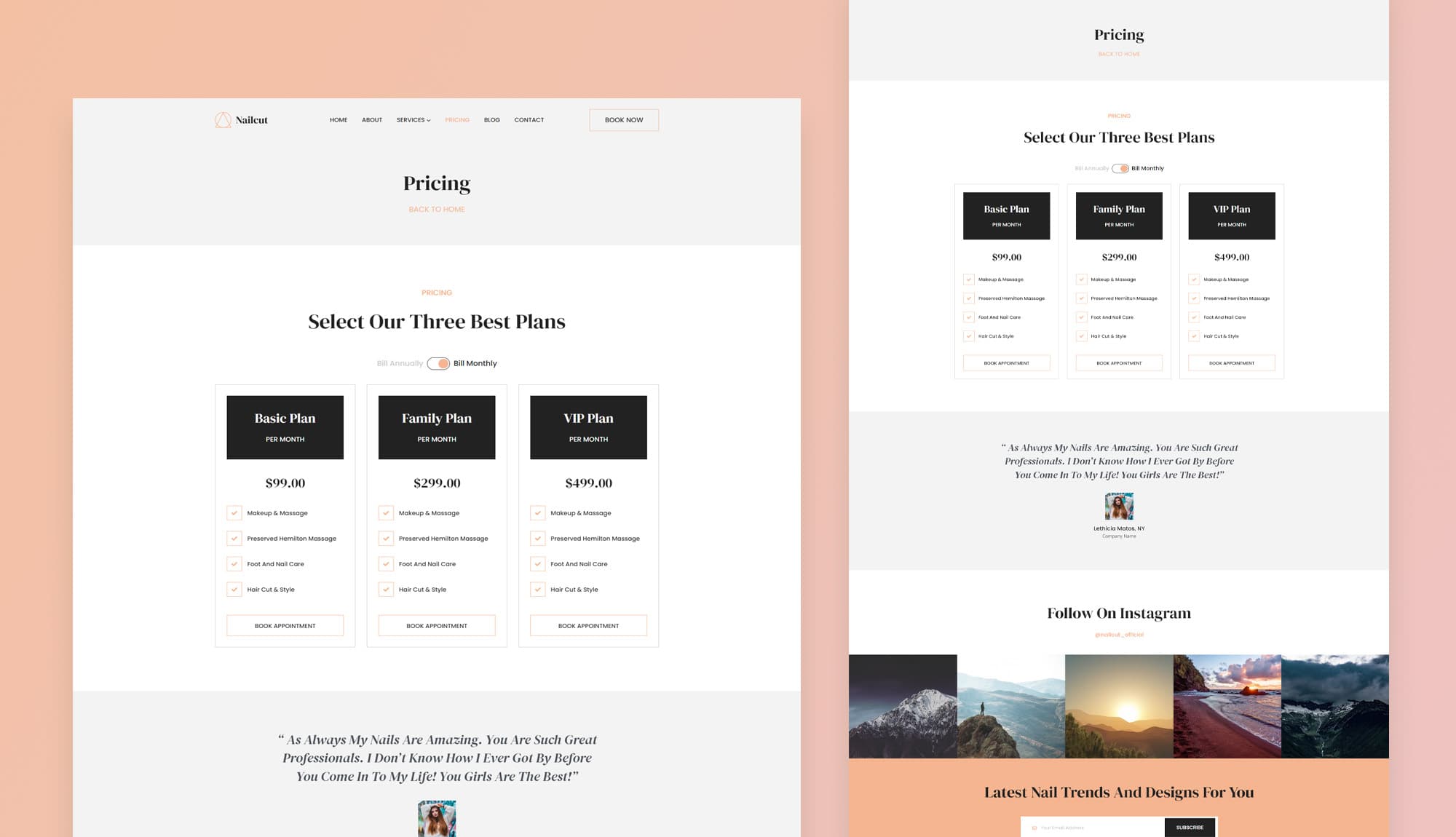 Nail Atelier Pricing Page For Gutenberg By Templately