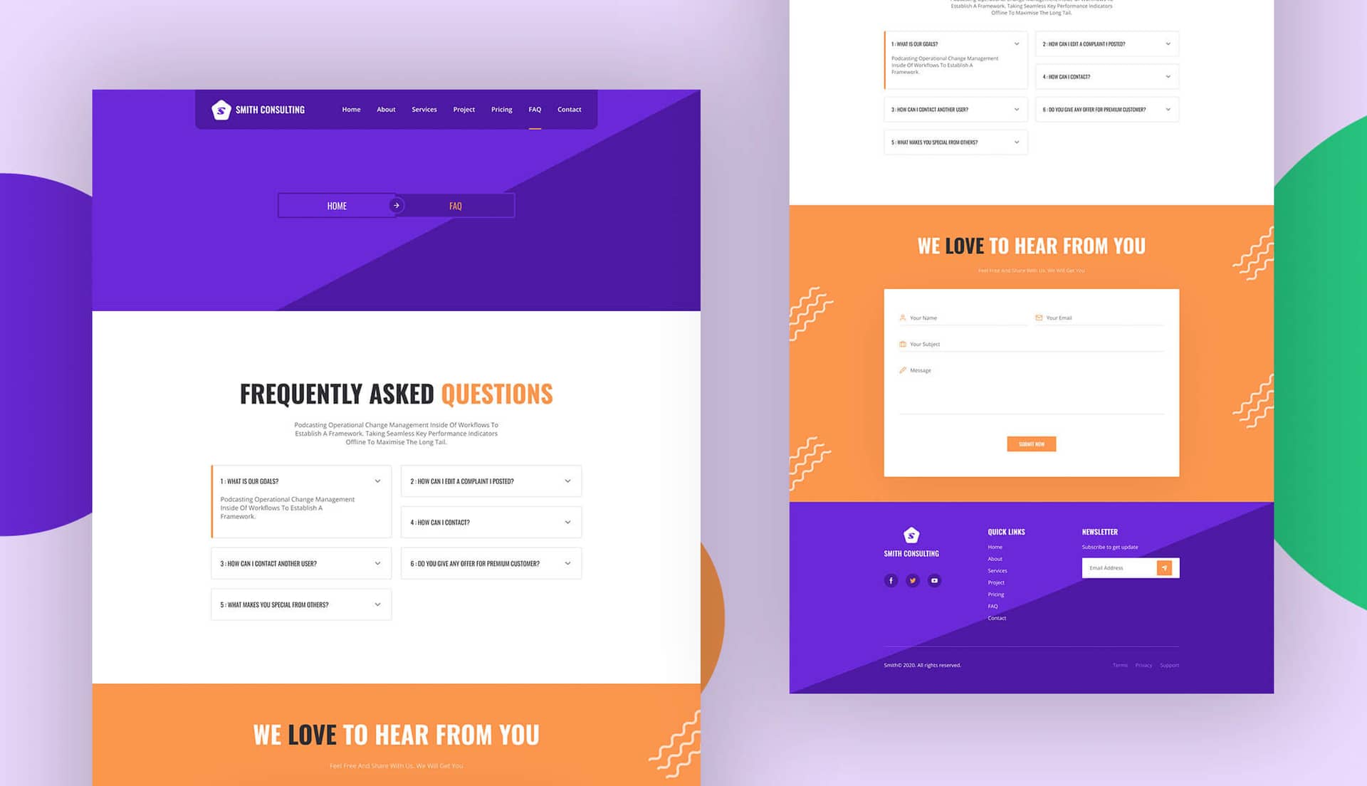 Smith Consulting FAQ Page By Templately