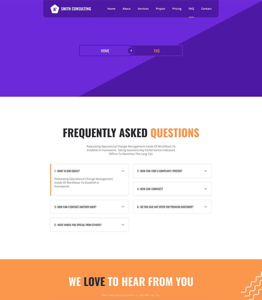 Smith Consulting FAQ Page thumbnail