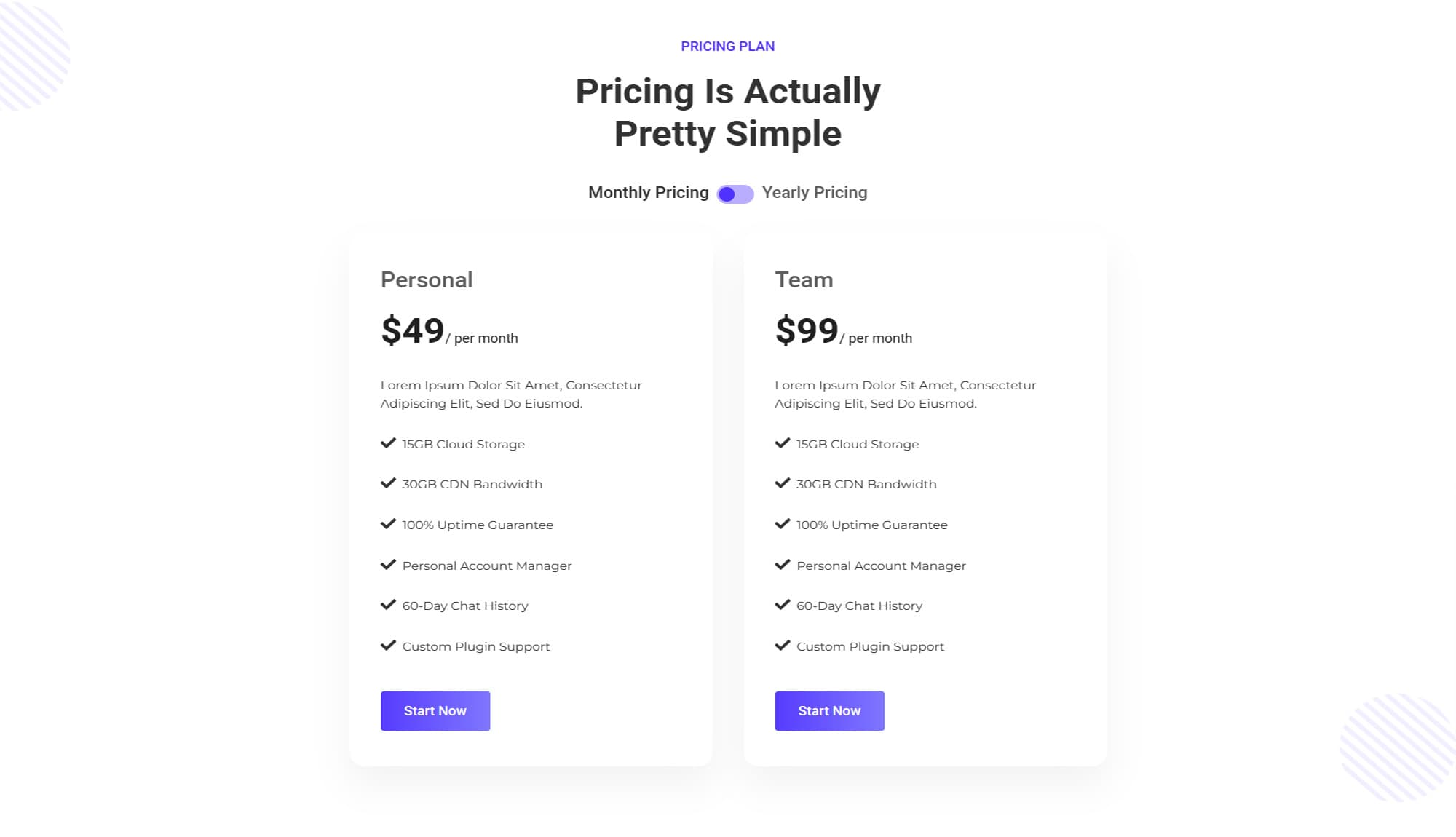 Bizzmate Pricing Plan Section For Gutenberg By Templately