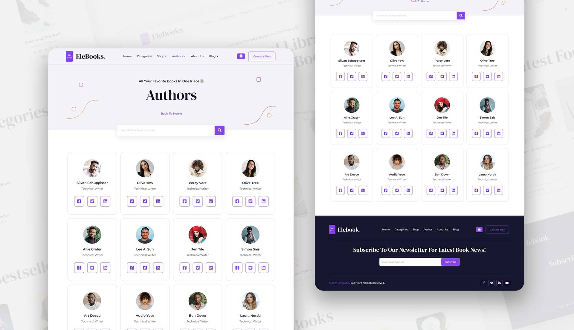 EleBook Authors Page By Templately