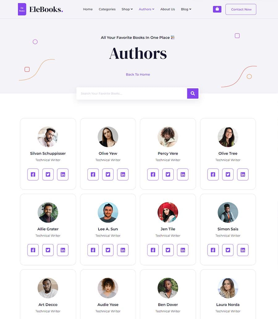 EleBook Authors Page thumbnail