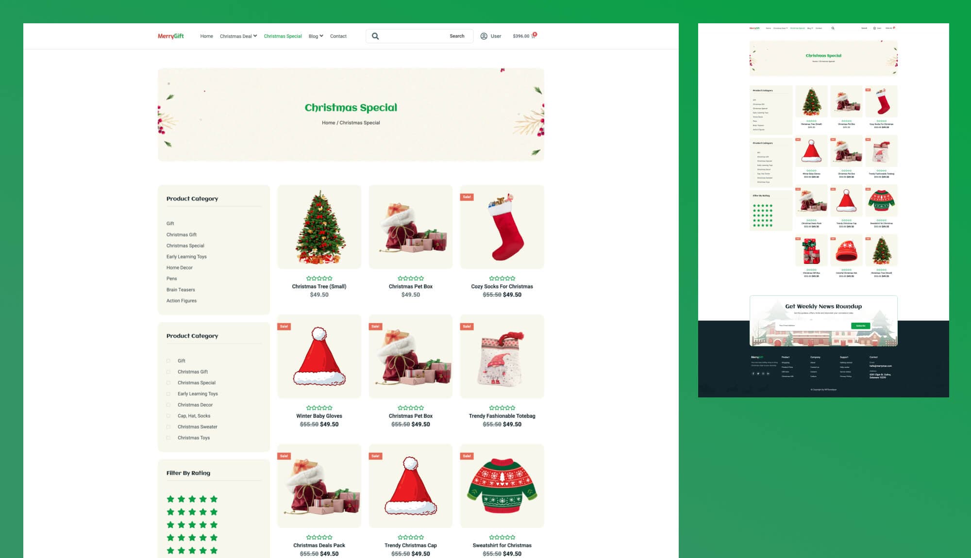 MerryGift Christmas Special Page For Gutenberg Banner