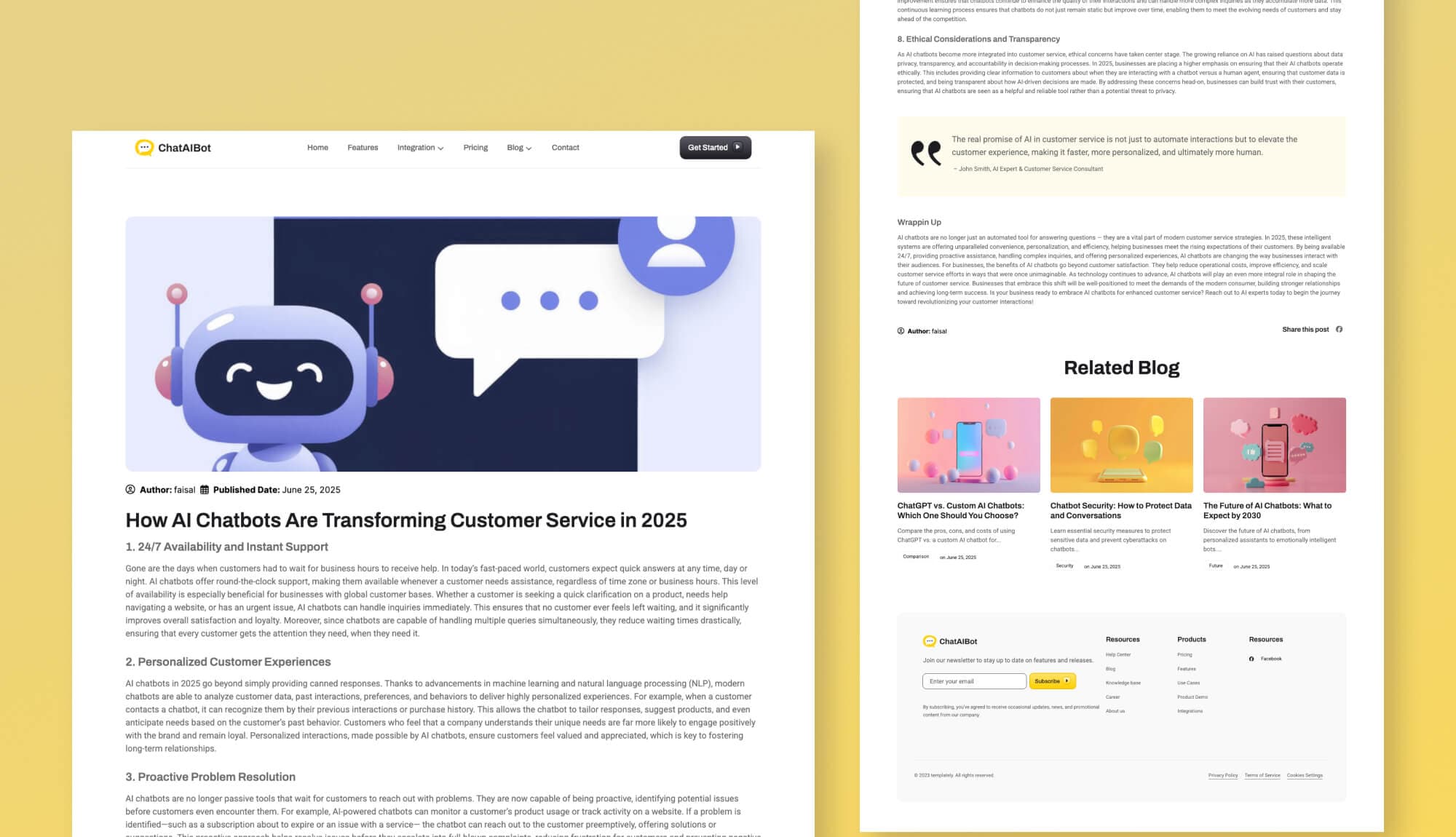 Chataibot Blog Details Page Gutenberg By Templately