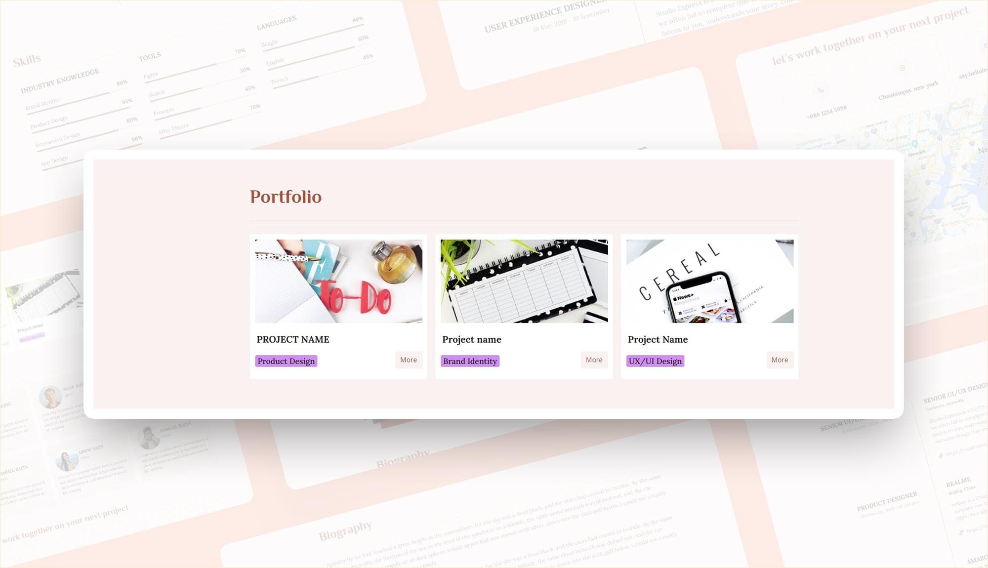 CV Yoda Portfolio Section For Gutenberg Banner