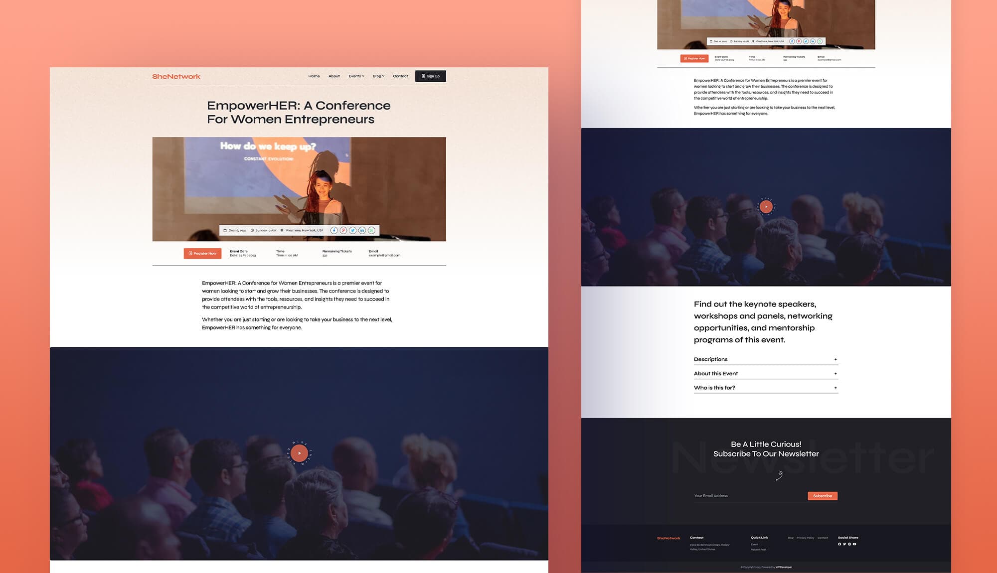 SheNetwork Event Details Page Banner