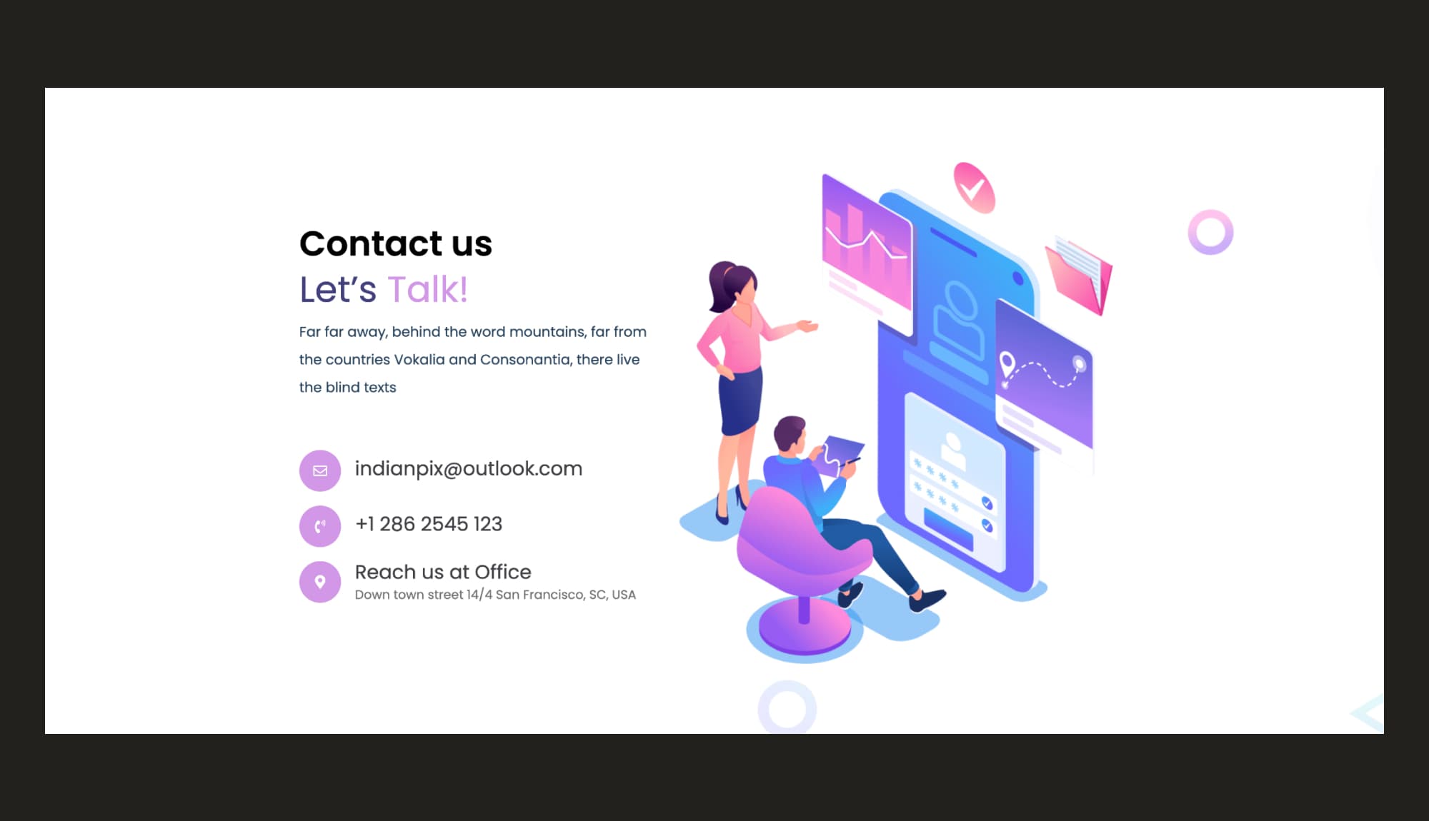 DLab Contact Info Section For Gutenberg Banner