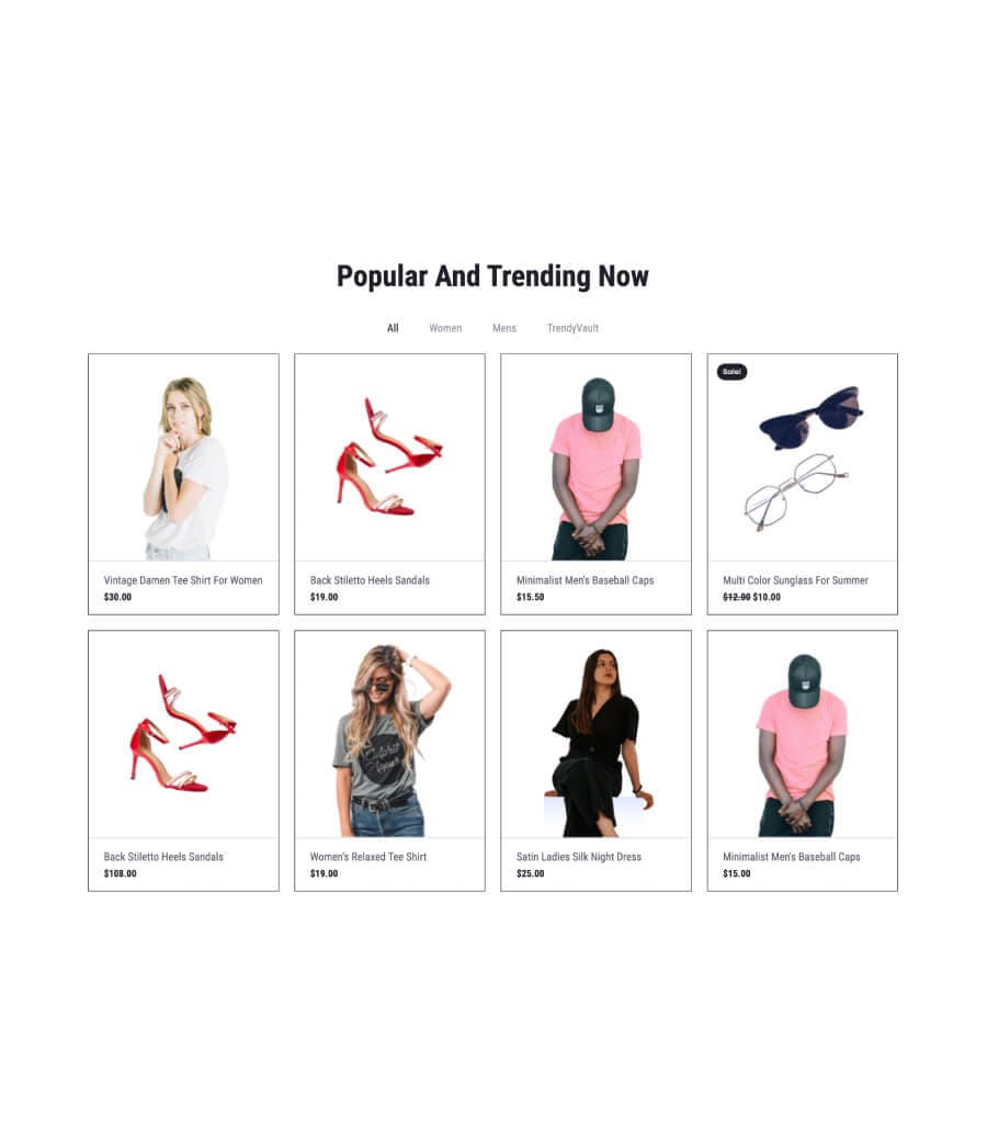 TrendyVault trending Products Section thumbnail