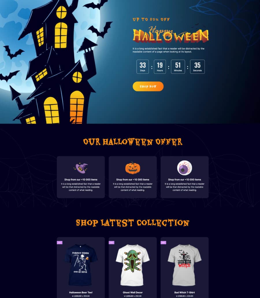 ScareScream Landing Page For Gutenberg thumbnail