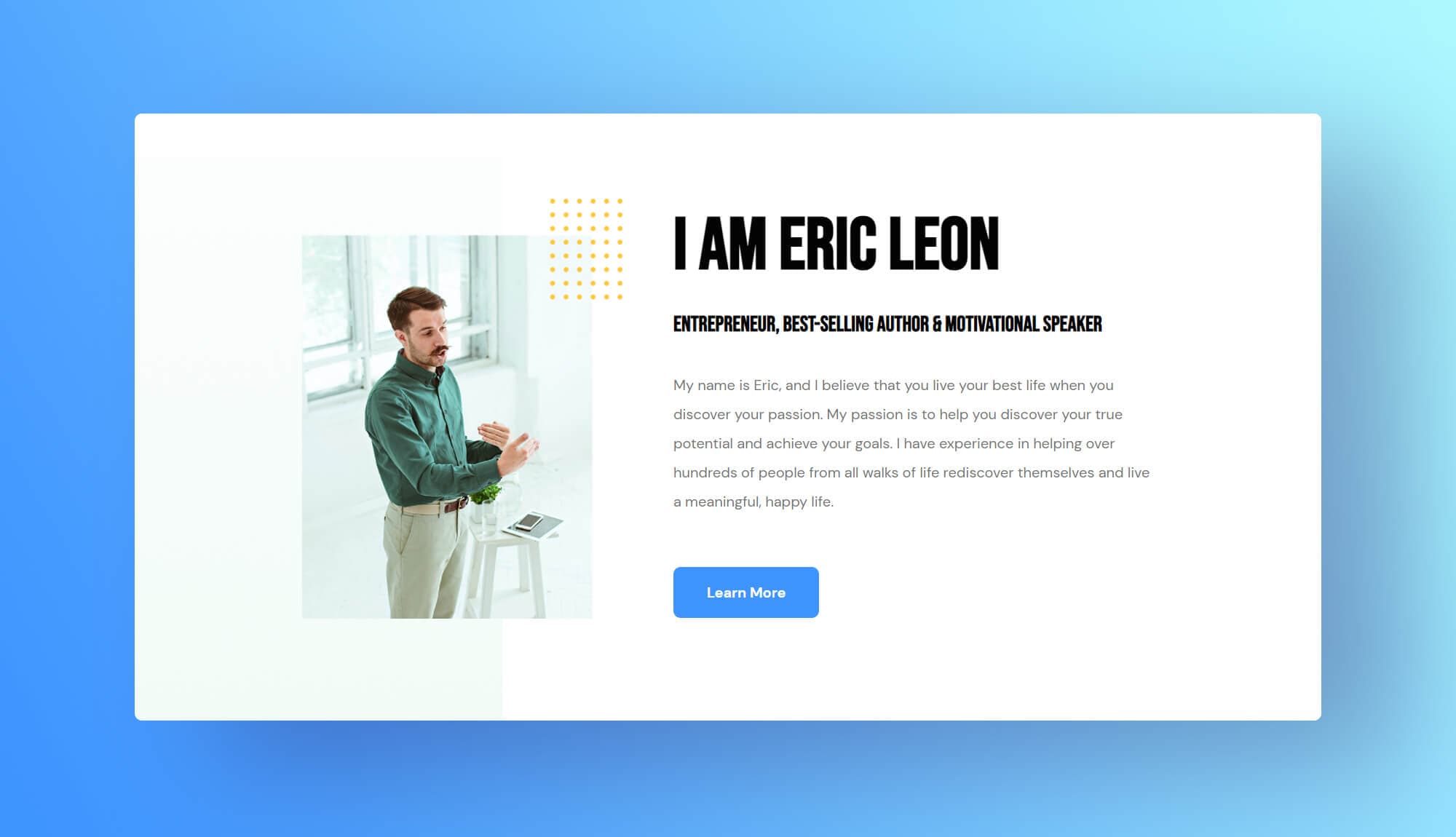 MotivSpeak About Section For Gutenberg By Templately