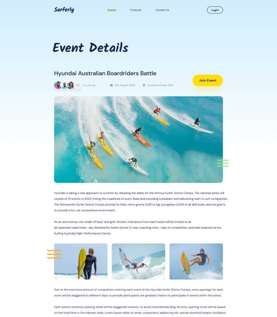 Surferly Event Details Page thumbnail
