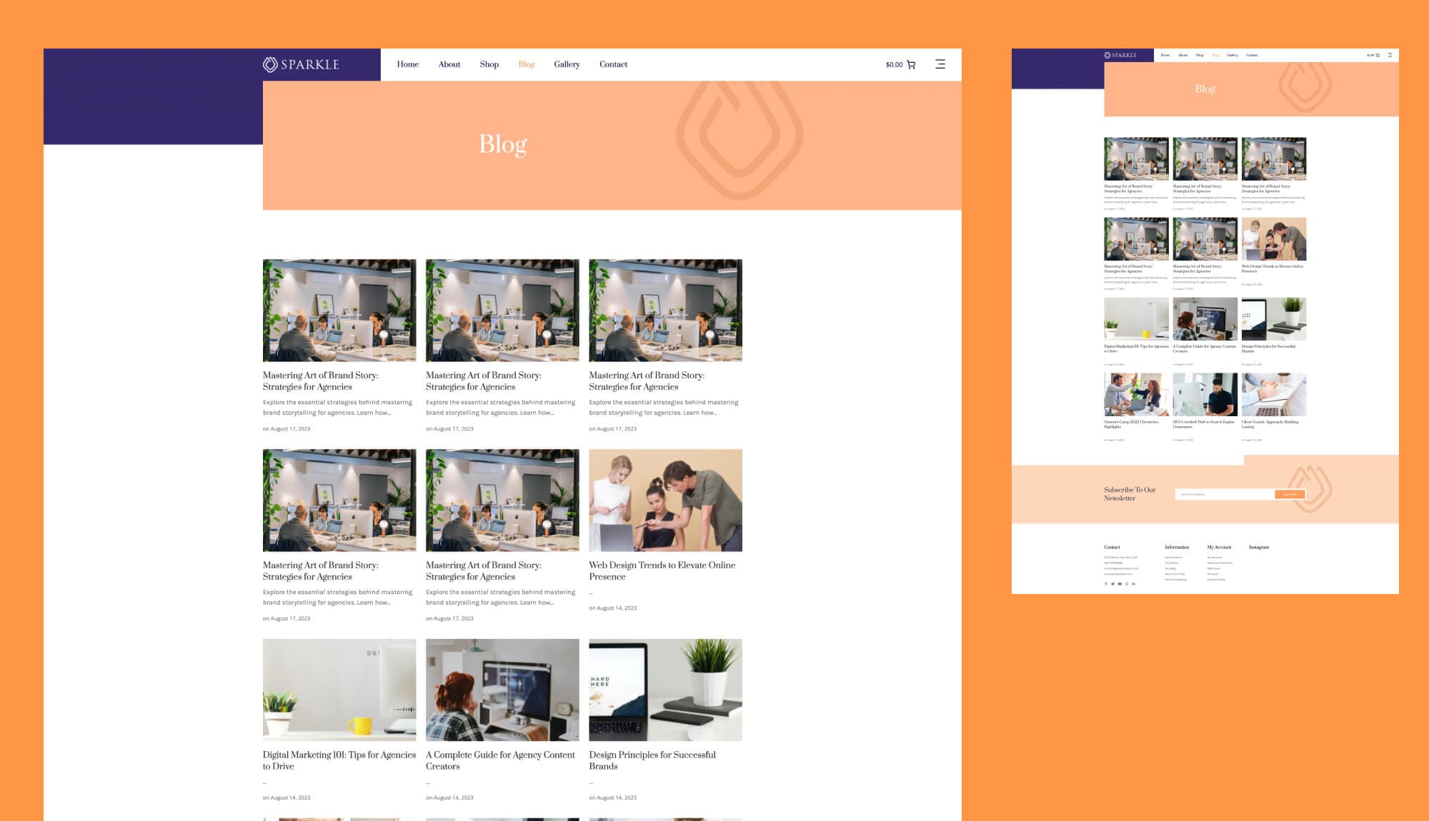 Sparkle Blog Page For Gutenberg Banner