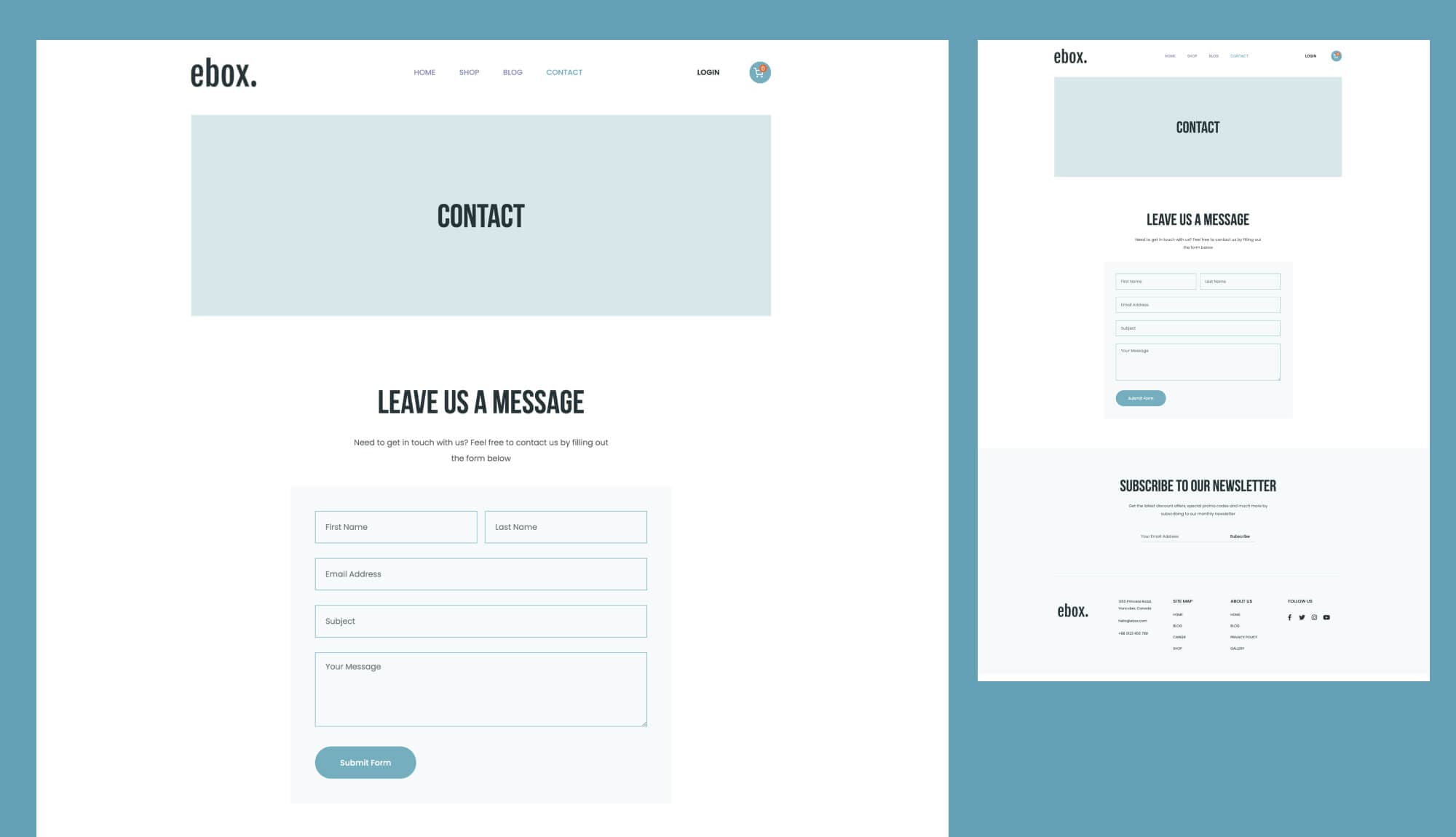 Ebox Contact Page For Guteberg By Templately