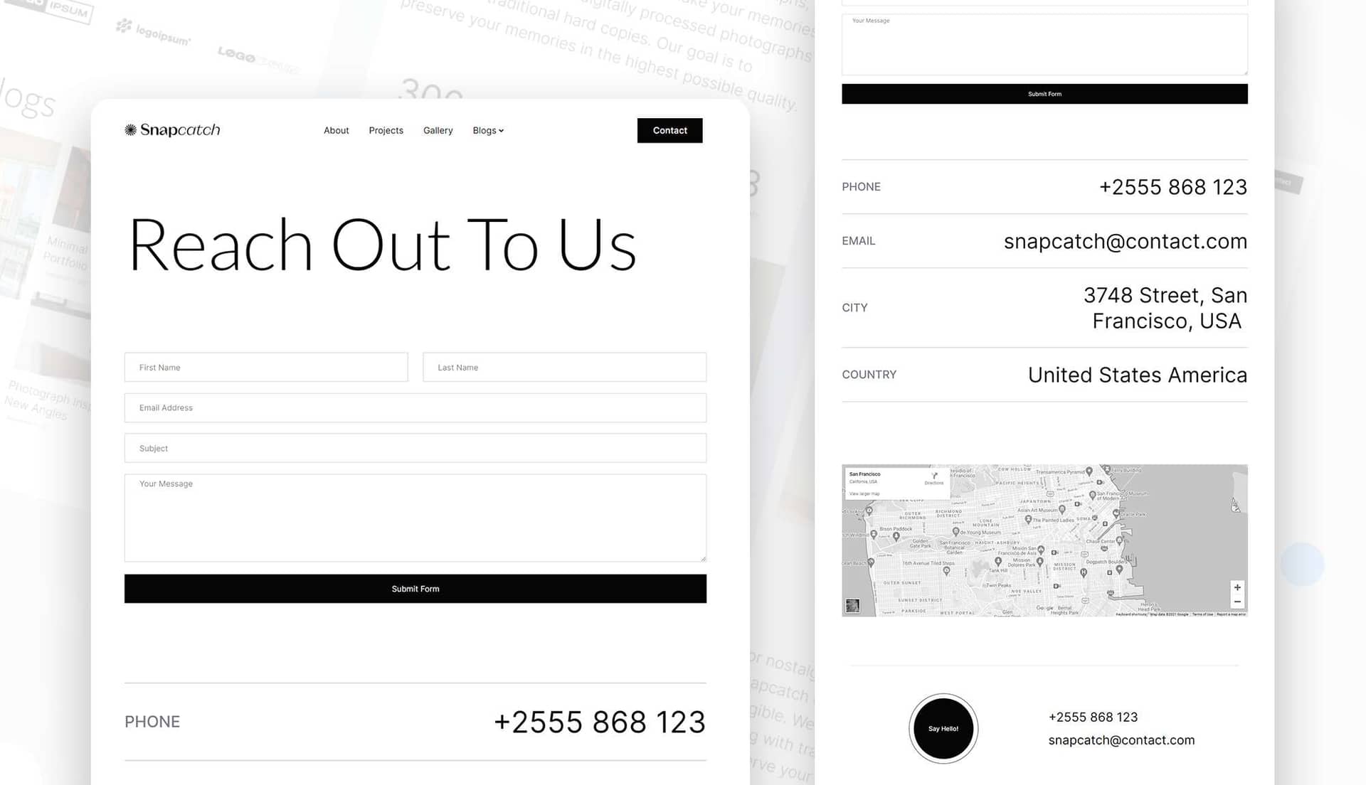 Snapcatch Contact Page By Templately