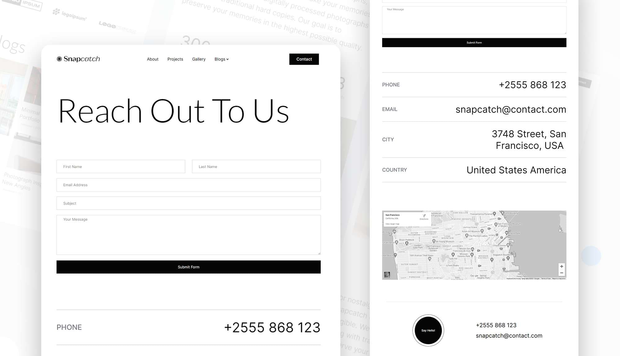 Snapcatch Contact Page By Templately