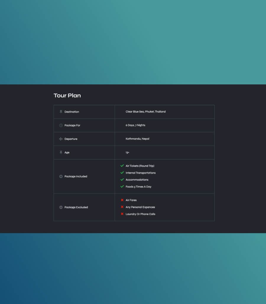 ExploreLy Tour Plans Section  For Gutenberg thumbnail