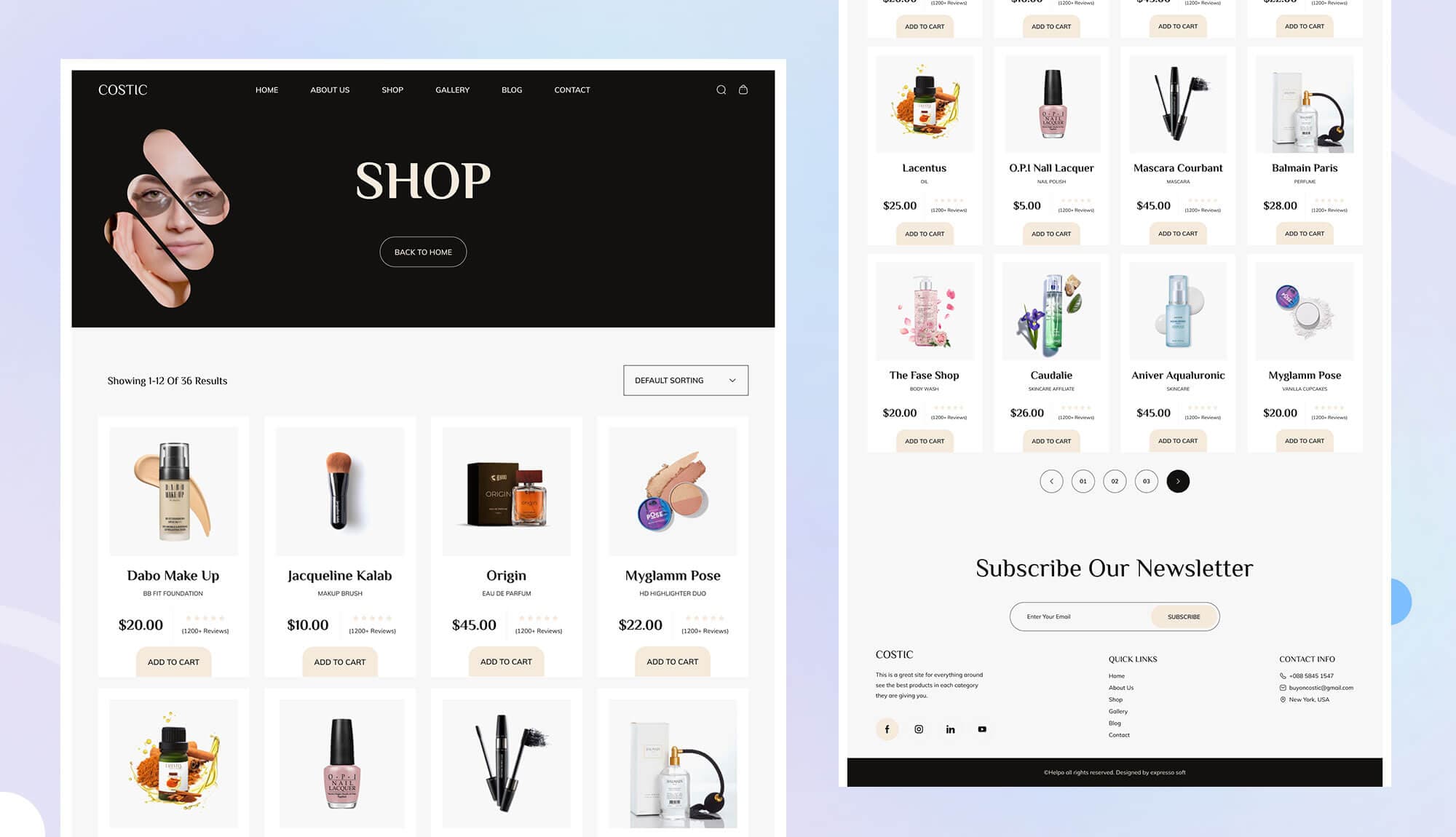 Costic Shop Page Banner