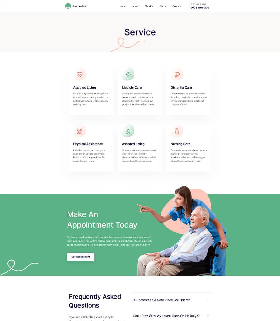 Homestead Service Page For Gutenber thumbnail