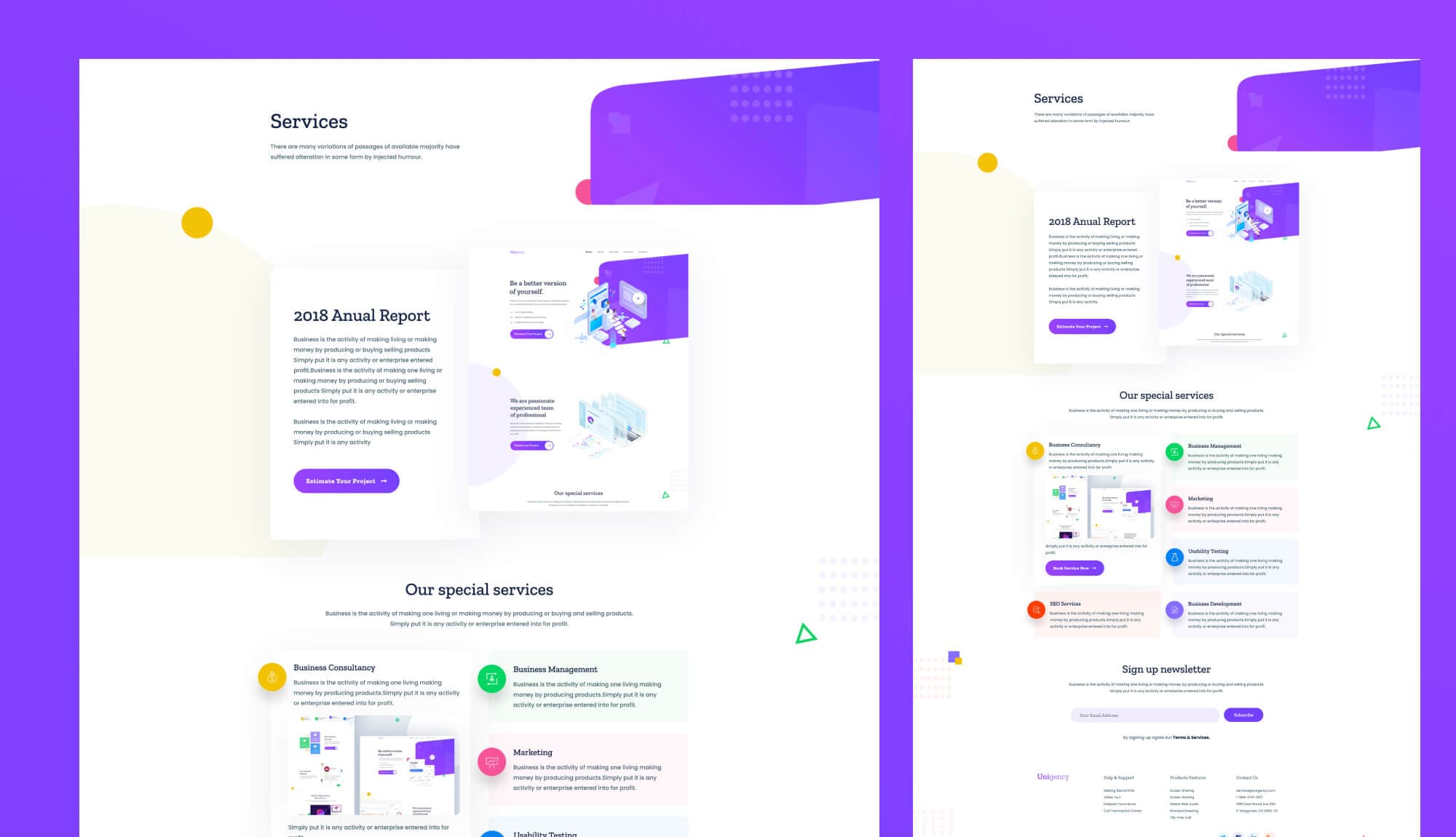 Unigency Service Page Lite For Gutenberg By Templately