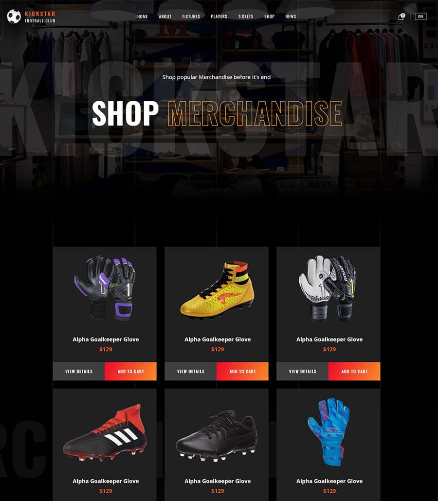KickStar Shop Page thumbnail