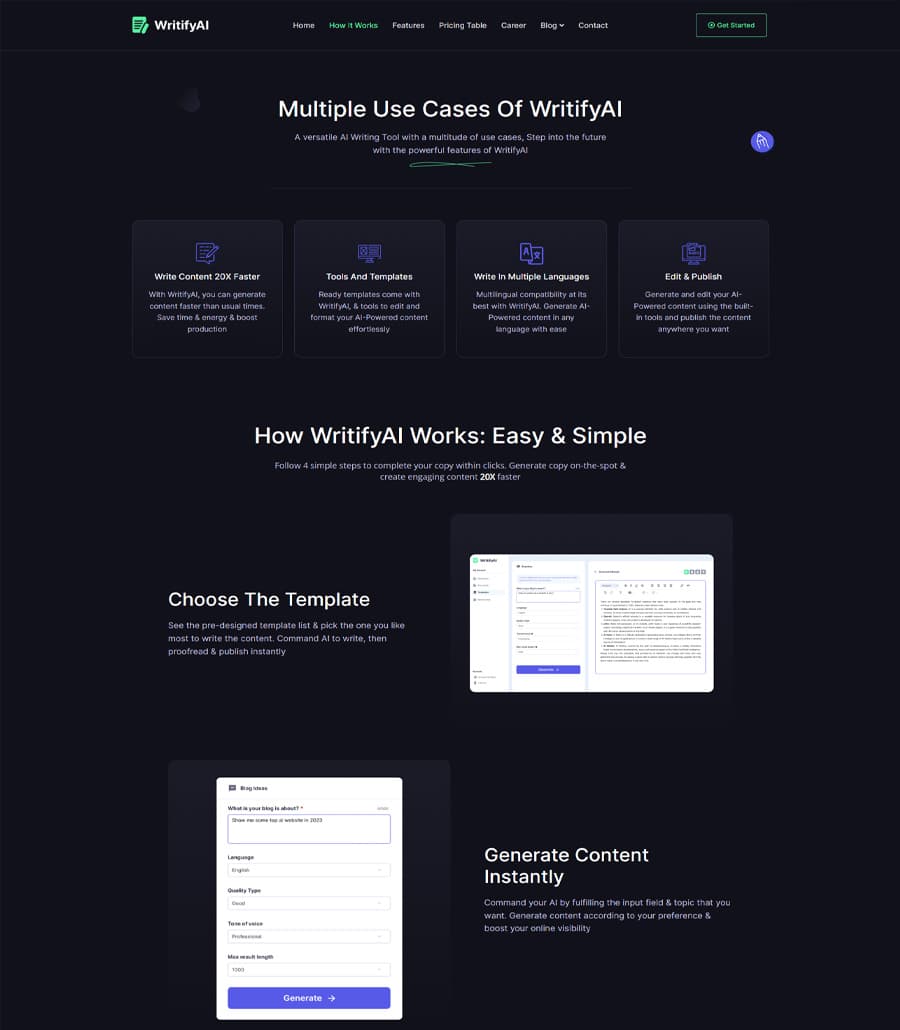 WritifyAi How It Works Page thumbnail