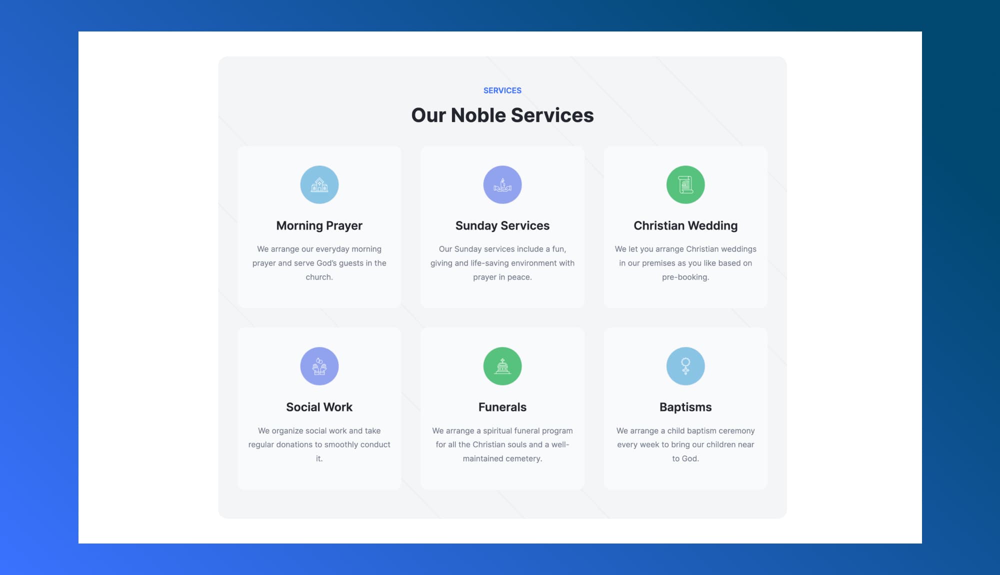 Divine Grace Services Section For Gutenberg Banner