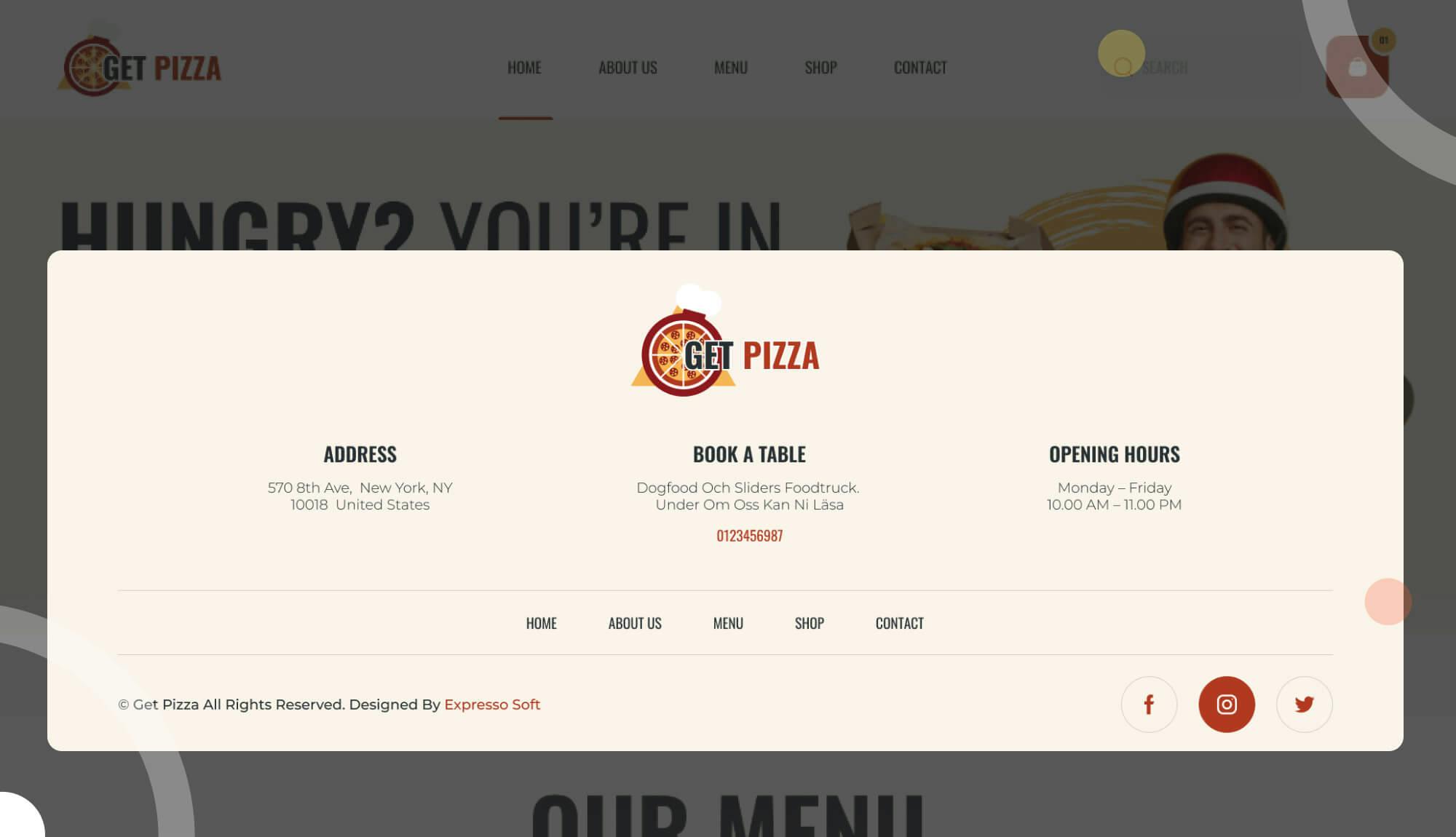 Get Pizza Footer Banner