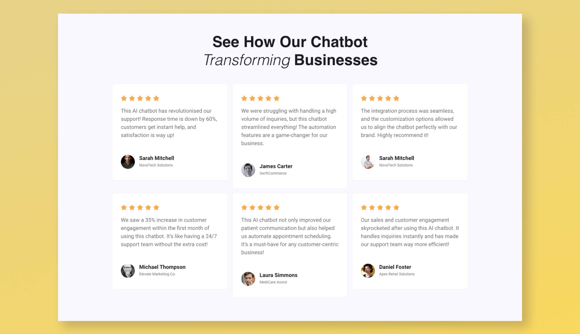 ChatAIBot Testimonial Section Banner