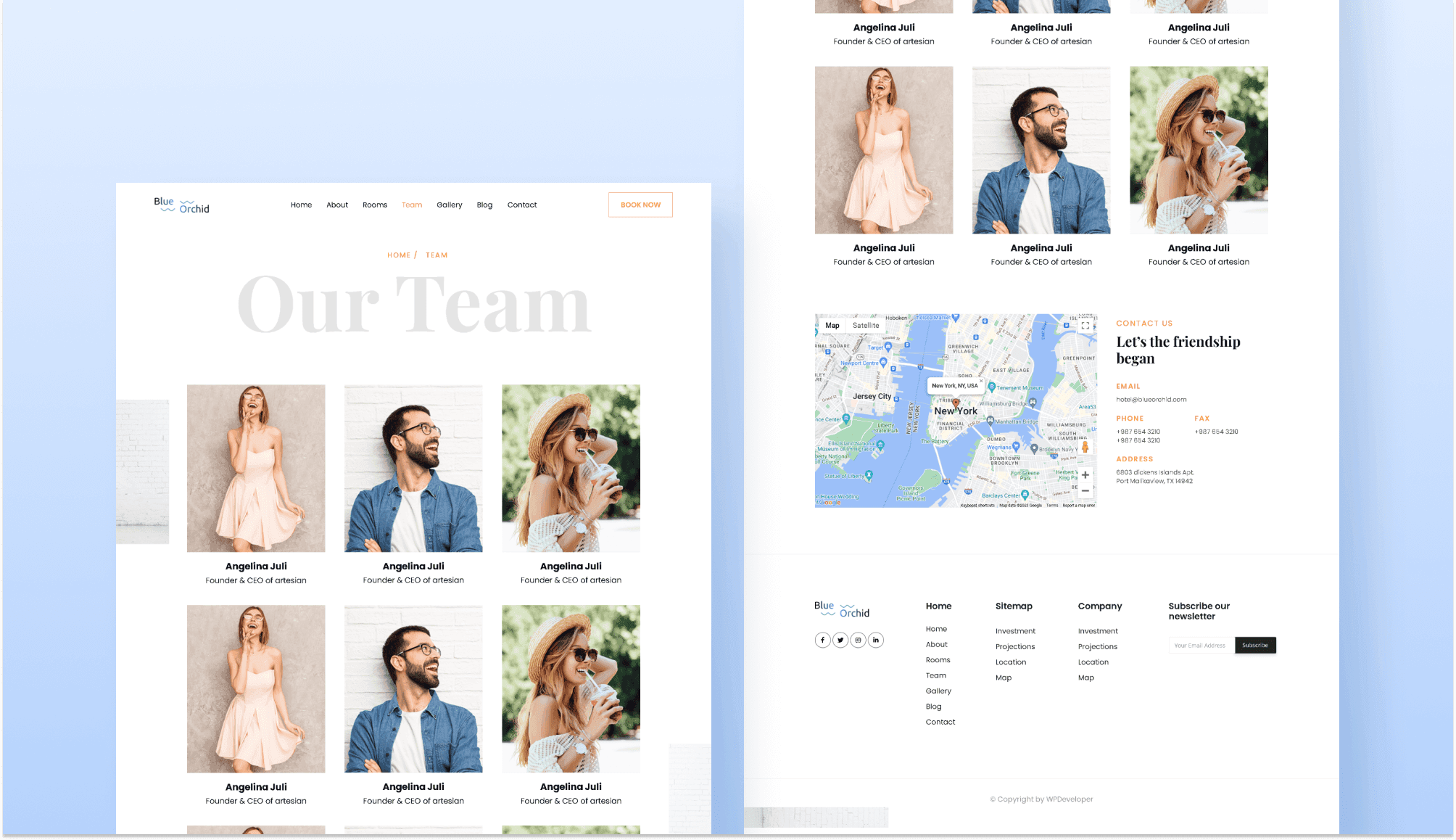 Blue Orchid Team Page For Gutenberg Banner