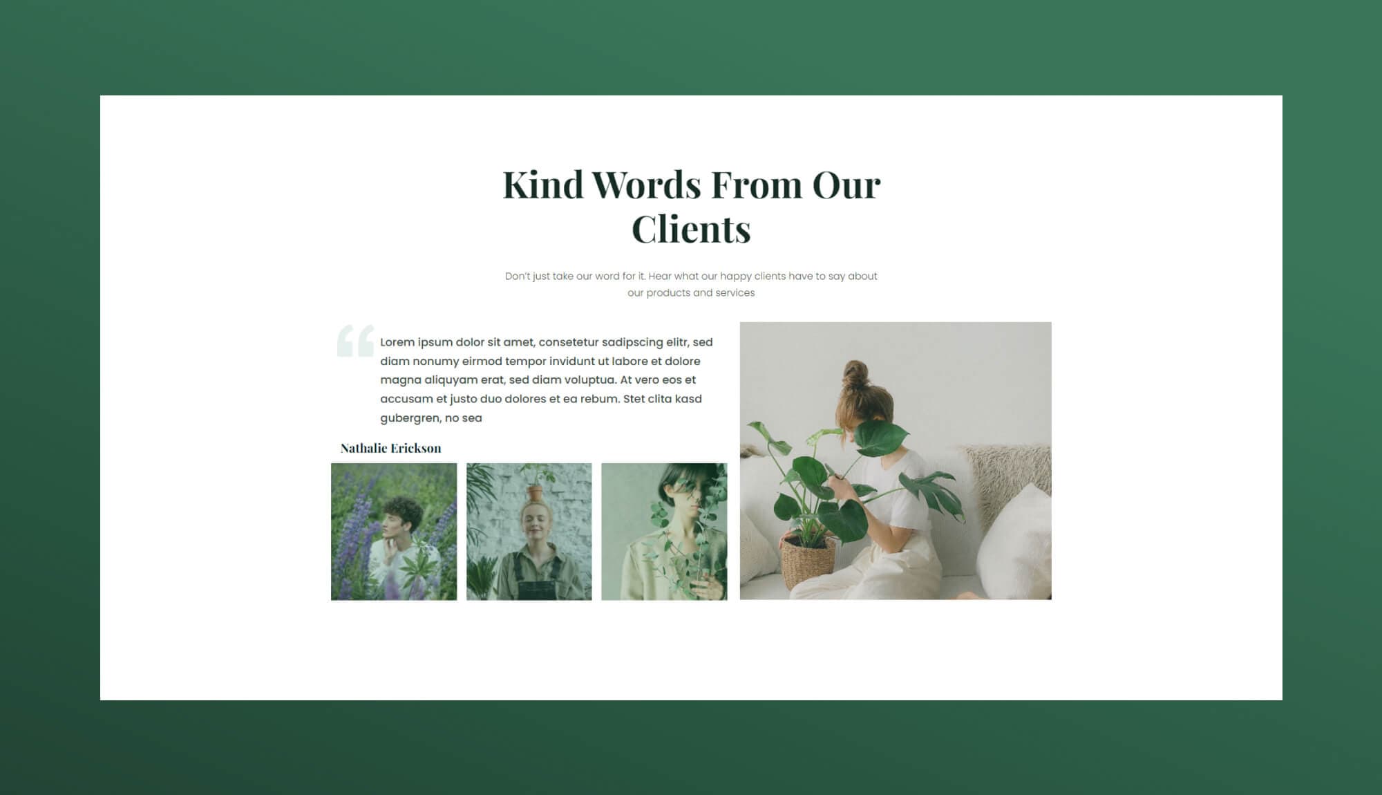 Greenzone Testimonial Section For Gutenberg Banner