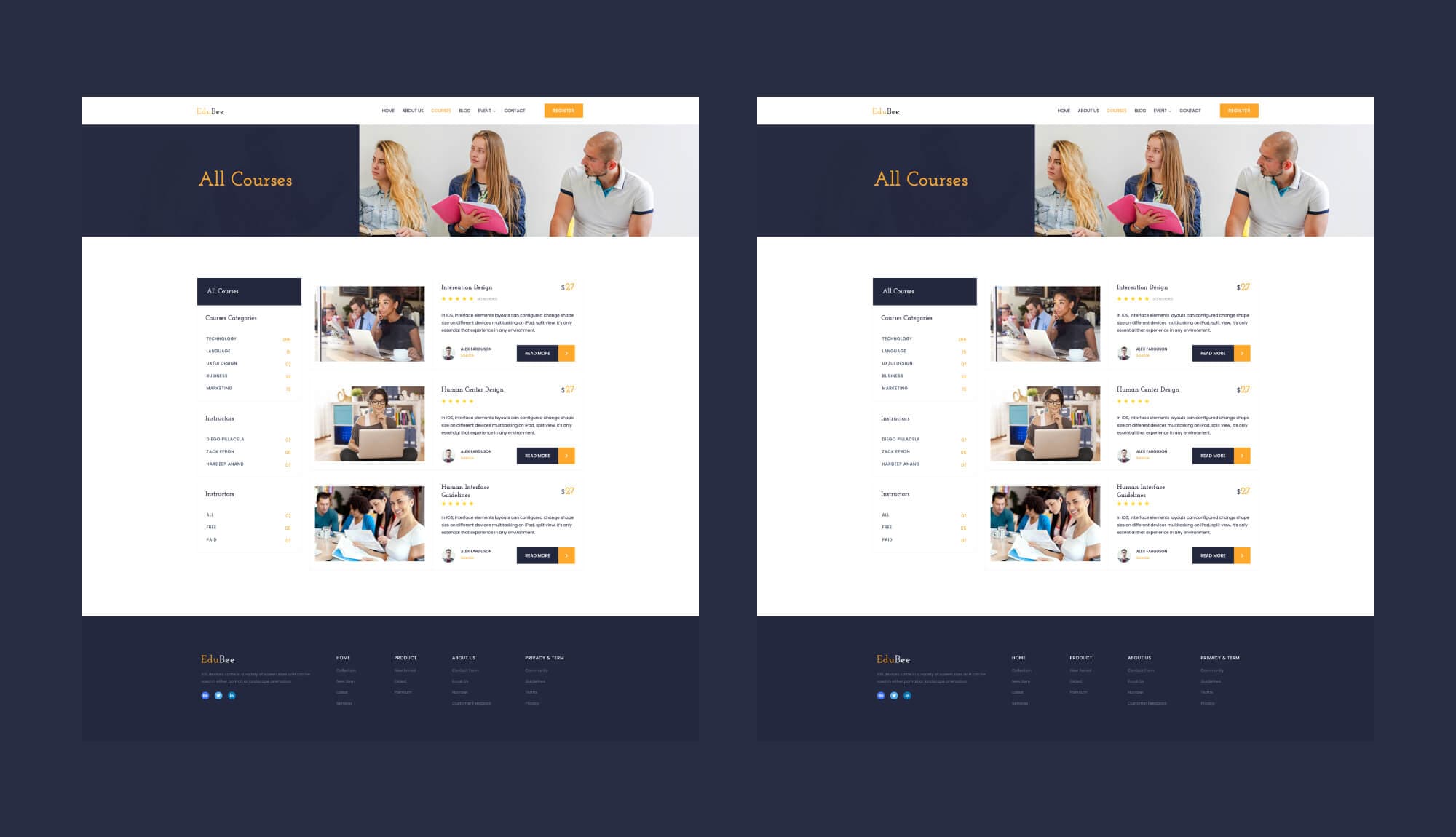 EduBee Course Page For Gutenberg Banner