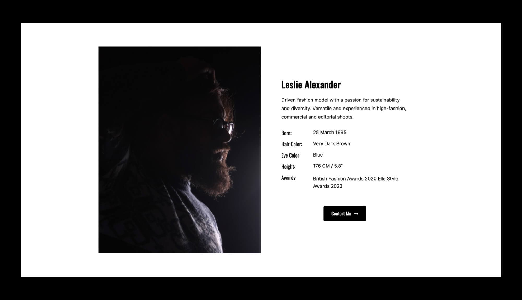 GlamWalk Personal Portfolio section Banner