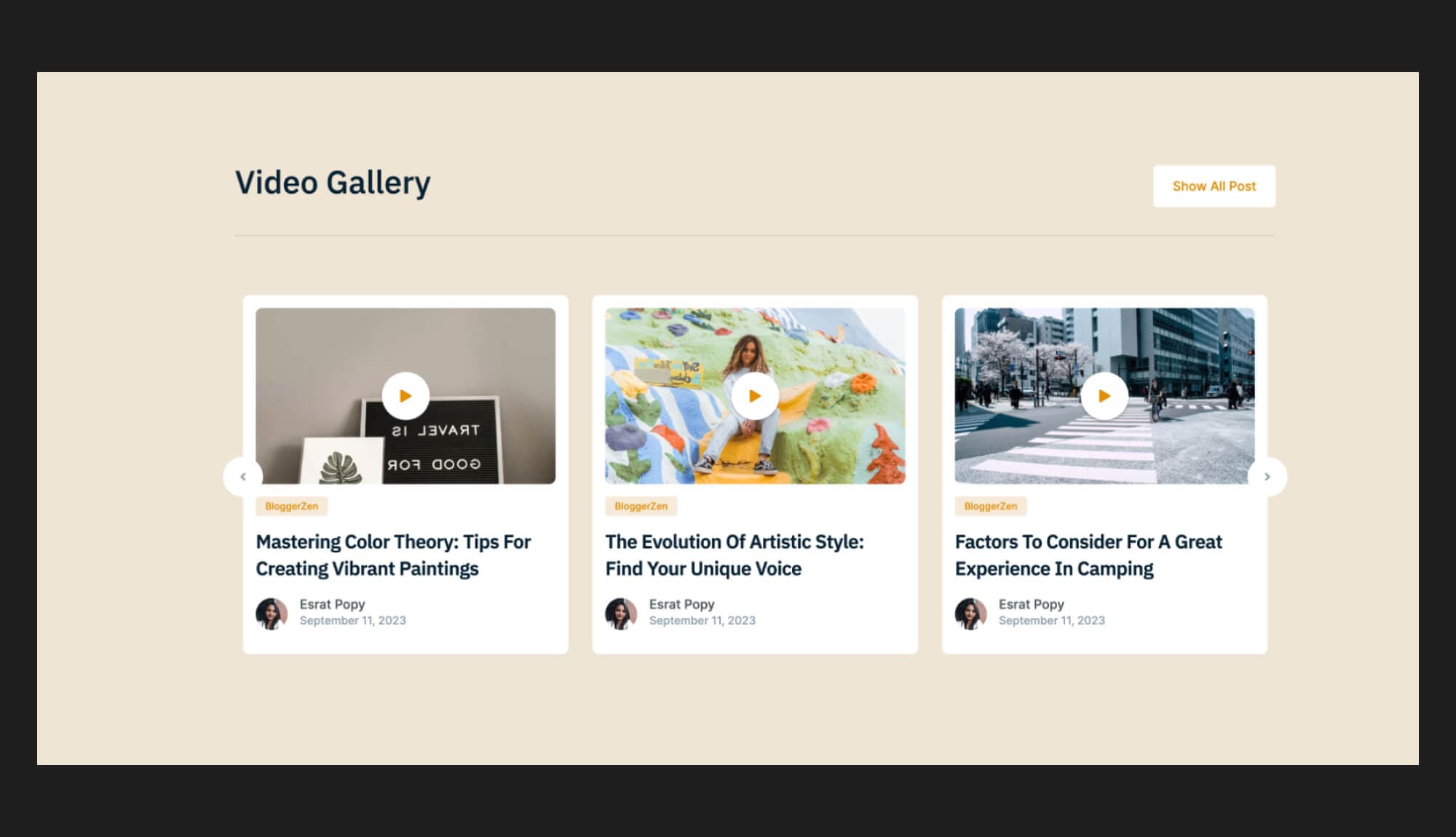 BloggerZen Post Slider Section Banner