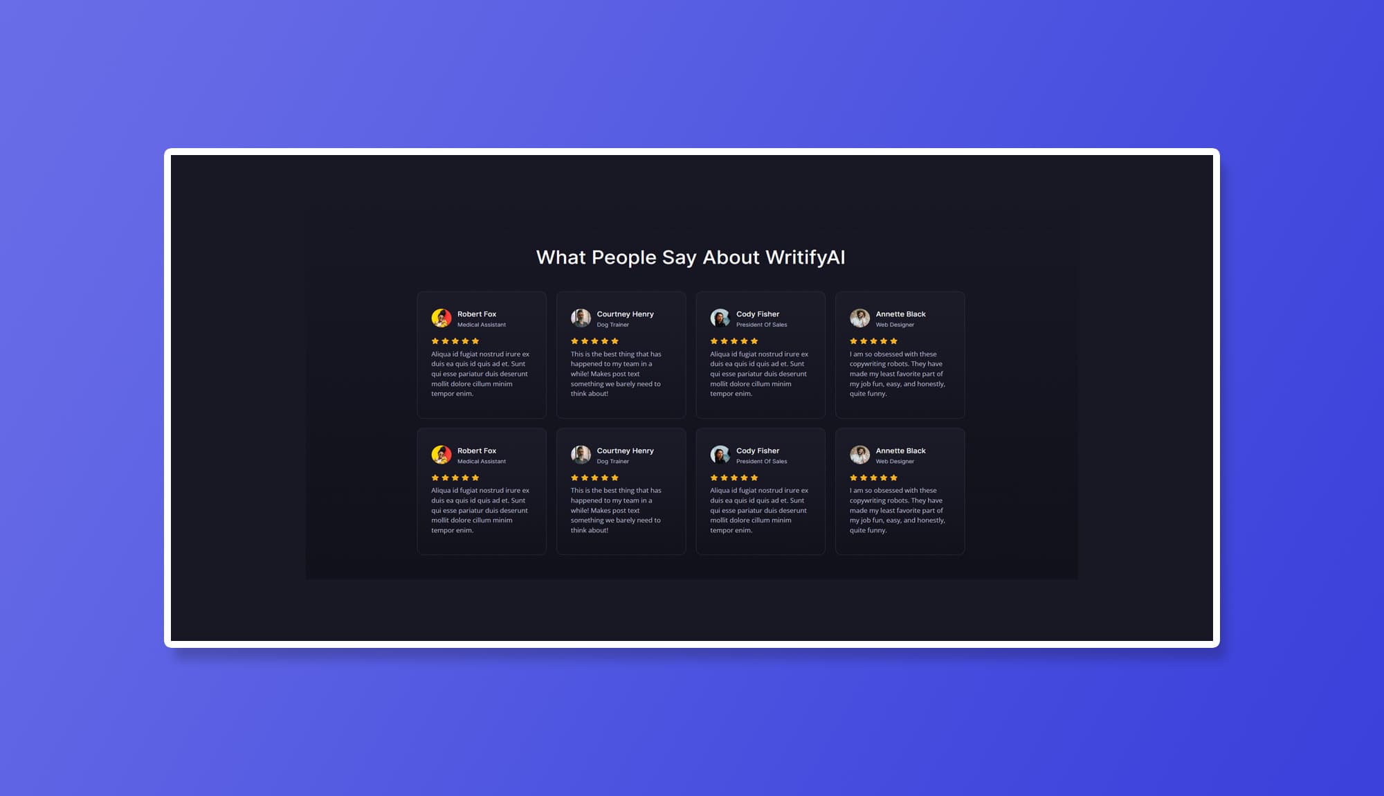 WritifyAi Testimonial Section Banner